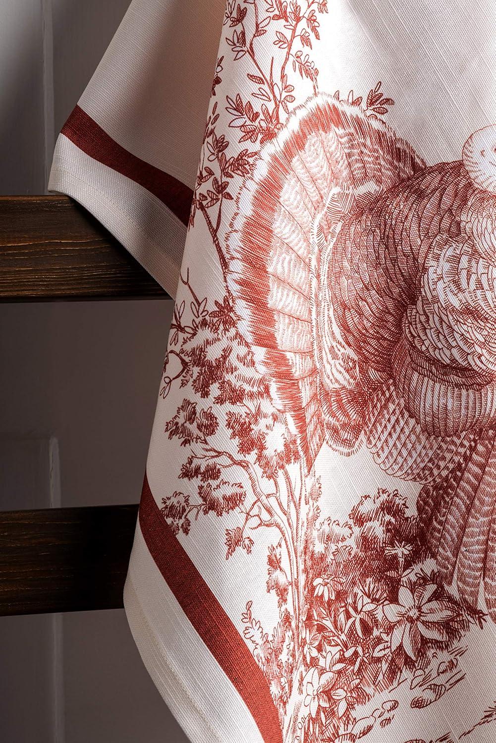 imageMaison d Hermine Kitchen Towels Set of 3 100 Cotton 20quot x 275quot Reusable Cloth Tea Dish Towels Absorbent with Hanging Loop for Kitchen Dining Thanksgiving Decorations Holy Jouy  Brown18  Holy Jouy  Red