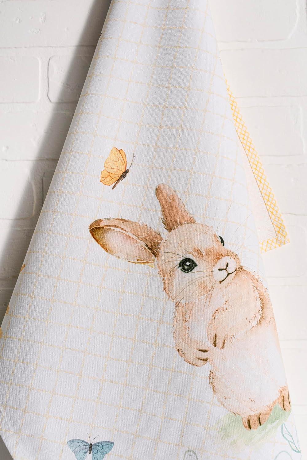 imageMaison d Hermine Kitchen Towels Set of 3 100 Cotton 20quot x 275quot Reusable Cloth Tea Dish Towels Absorbent with Hanging Loop for Kitchen Dining Thanksgiving Decorations Holy Jouy  Brown13  Easter Dew