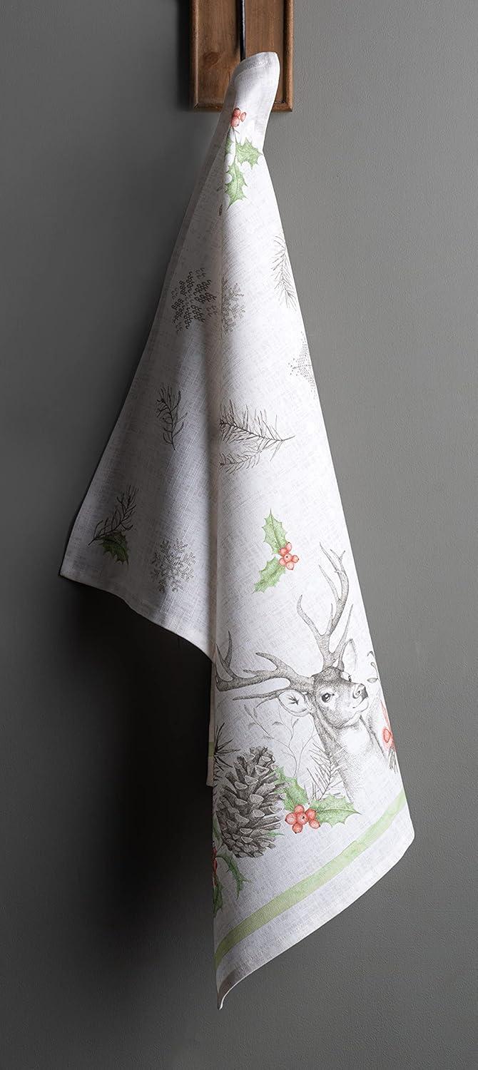 imageMaison d Hermine Kitchen Towels Set of 3 100 Cotton 20quot x 275quot Reusable Cloth Tea Dish Towels Absorbent with Hanging Loop for Kitchen Dining Thanksgiving Decorations Noel20  Christmas Dew