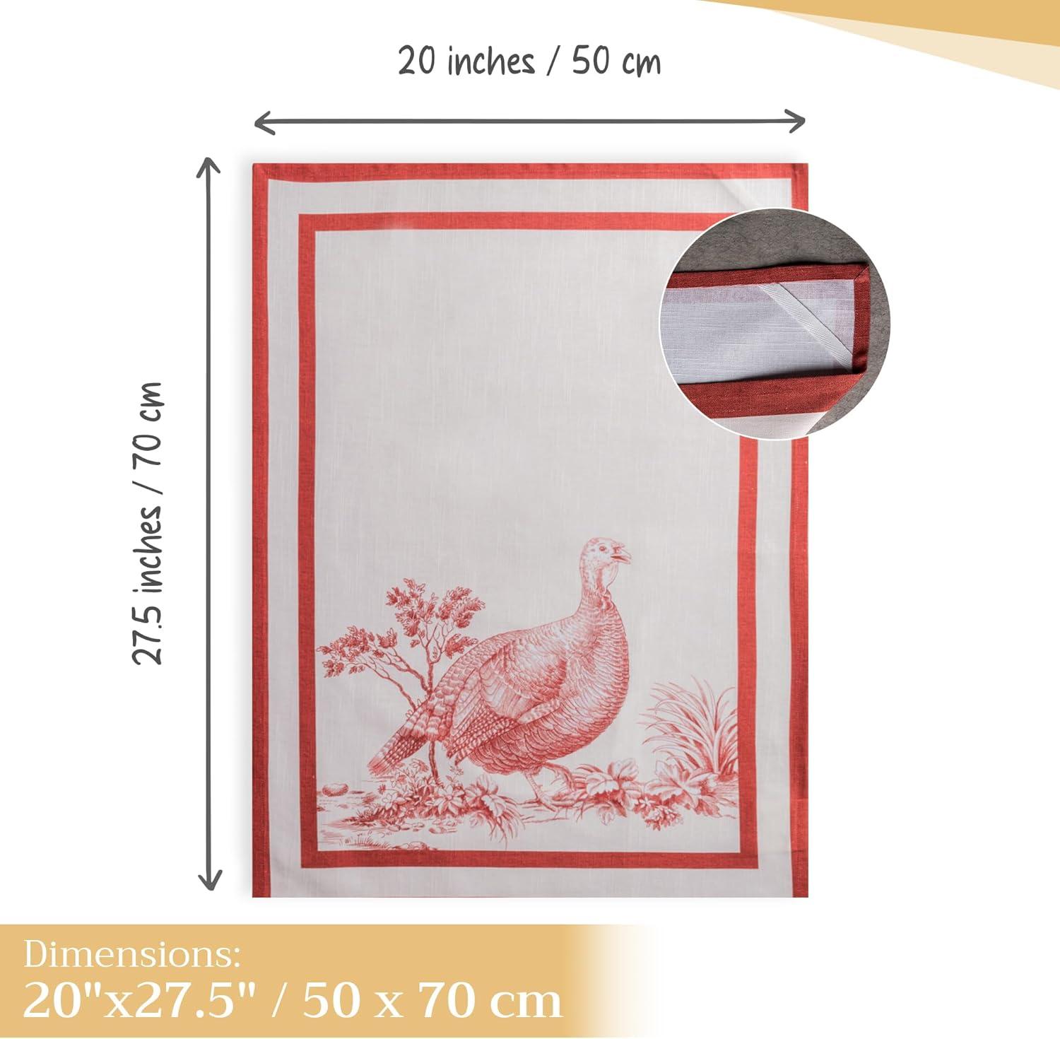 imageMaison d Hermine Kitchen Towels Set of 3 100 Cotton 20quot x 275quot Reusable Cloth Tea Dish Towels Absorbent with Hanging Loop for Kitchen Dining Thanksgiving Decorations Holy Jouy  Brown18  Holy Jouy  Red