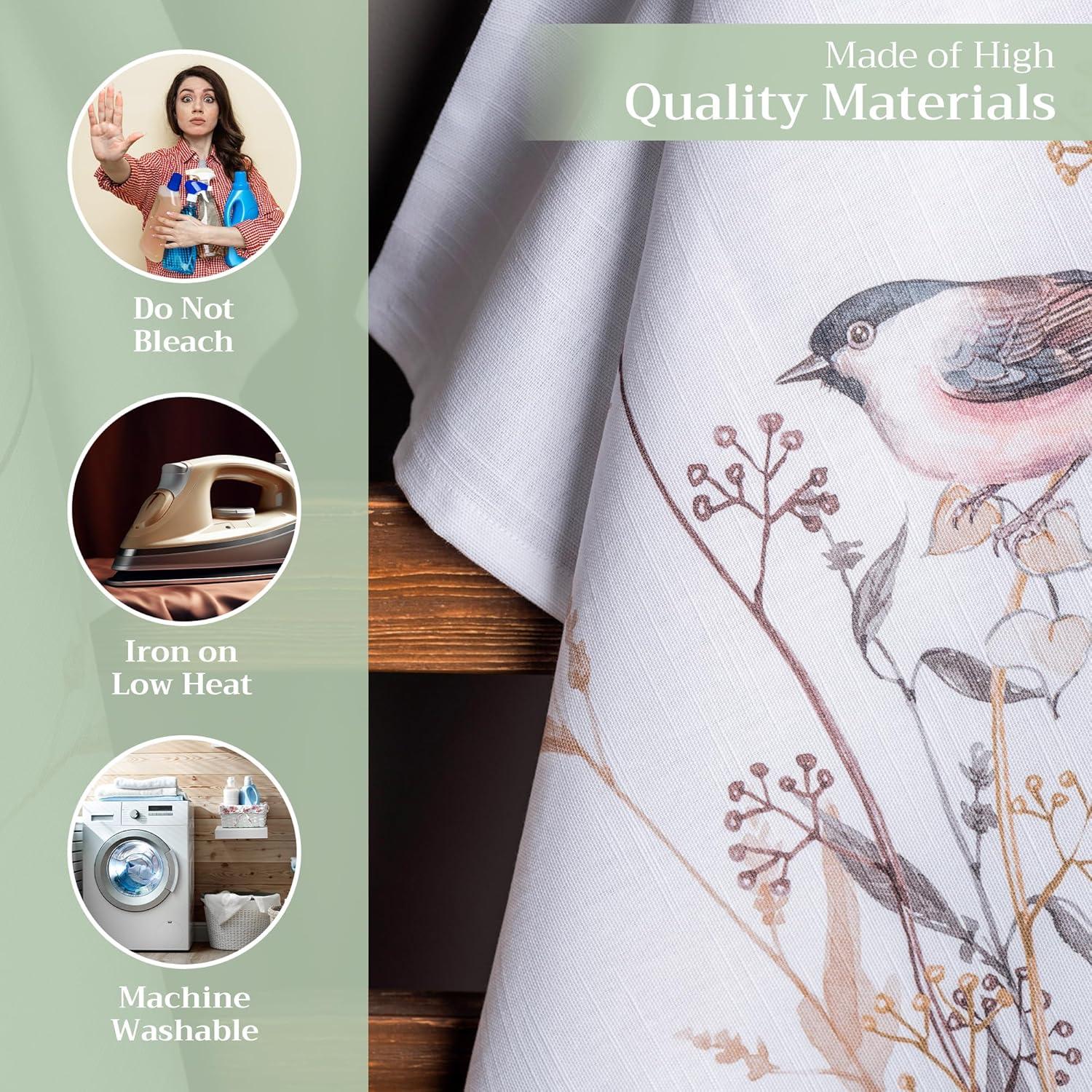 imageMaison d Hermine Kitchen Towels Set of 3 100 Cotton 20quot x 275quot Reusable Cloth Tea Dish Towels Absorbent with Hanging Loop for Kitchen Dining Thanksgiving Decorations Holy Jouy  Brown04  Meadow Florals  Brown