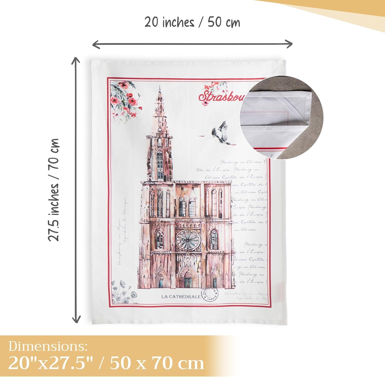 imageMaison d Hermine Kitchen Towels Set of 3 100 Cotton 20quot x 275quot Reusable Cloth Tea Dish Towels Absorbent with Hanging Loop for Kitchen Dining Thanksgiving Decorations Holy Jouy  Brown05  Ribeauville