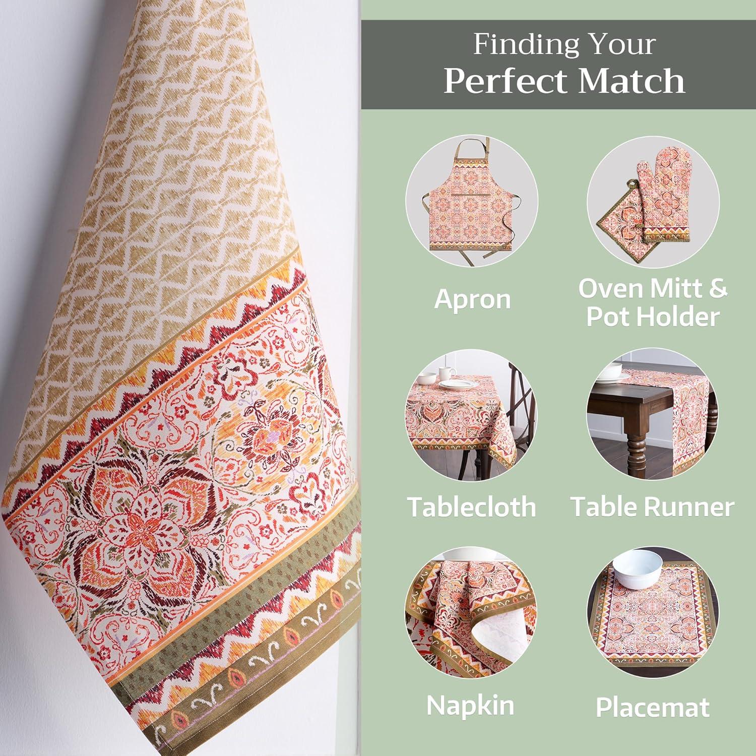 imageMaison d Hermine Kitchen Towels Set of 3 100 Cotton 20quot x 275quot Reusable Cloth Tea Dish Towels Absorbent with Hanging Loop for Kitchen Dining Thanksgiving Decorations Holy Jouy  Brown25  Damask