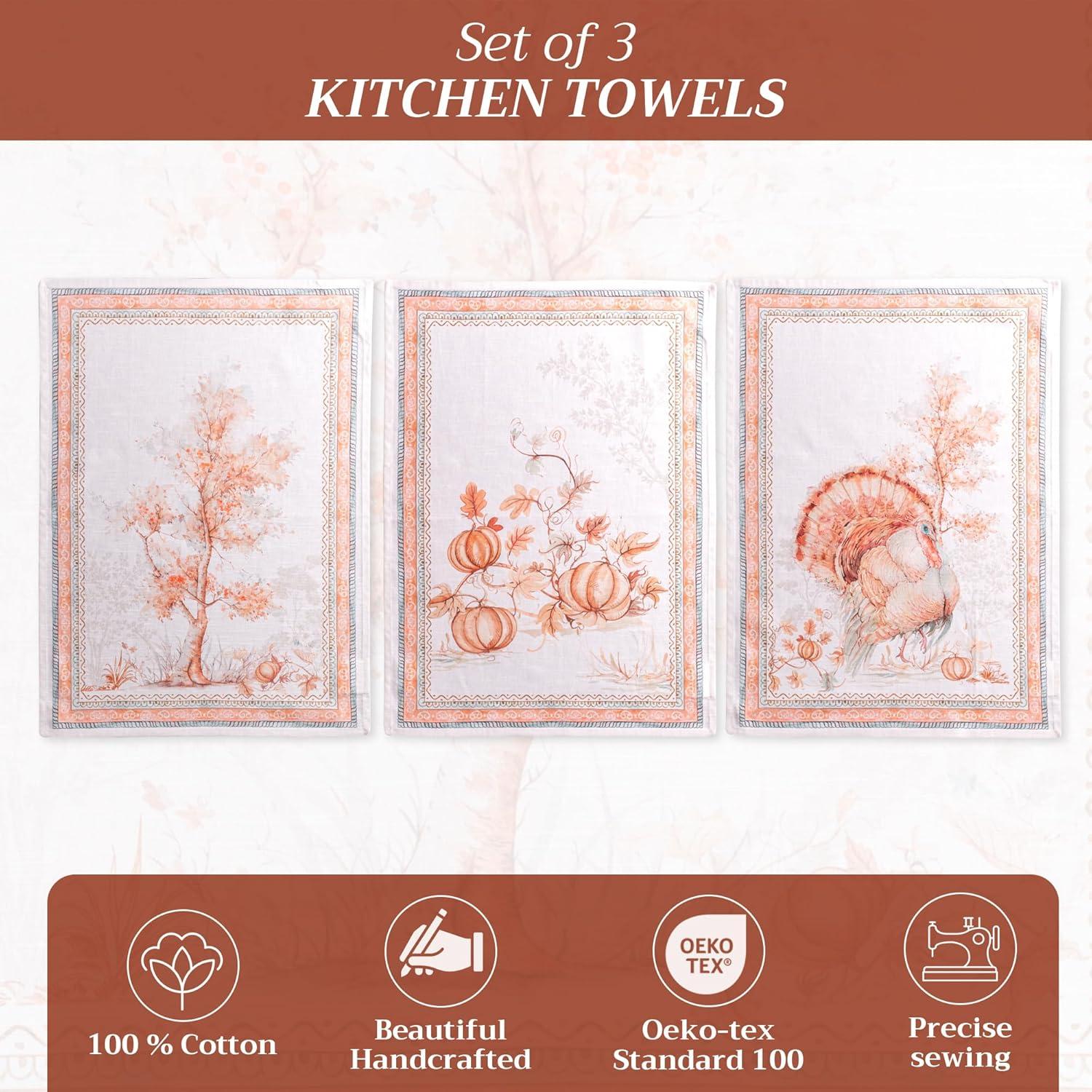 imageMaison d Hermine Kitchen Towels Set of 3 100 Cotton 20quot x 275quot Reusable Cloth Tea Dish Towels Absorbent with Hanging Loop for Kitchen Dining Thanksgiving Decorations Noel02  Giving Thanks
