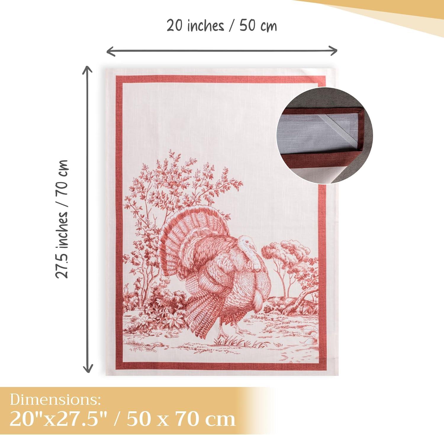 imageMaison d Hermine Kitchen Towels Set of 3 100 Cotton 20quot x 275quot Reusable Cloth Tea Dish Towels Absorbent with Hanging Loop for Kitchen Dining Thanksgiving Decorations Holy Jouy  Brown03  Holy Jouy  Brown