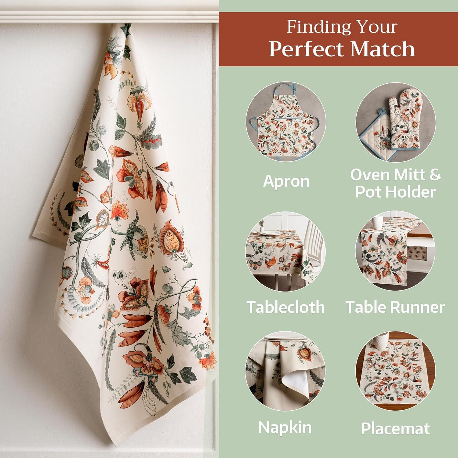 imageMaison d Hermine Kitchen Towels Set of 3 100 Cotton 20quot x 275quot Reusable Cloth Tea Dish Towels Absorbent with Hanging Loop for Kitchen Dining Thanksgiving Decorations Holy Jouy  Brown29  Dalida