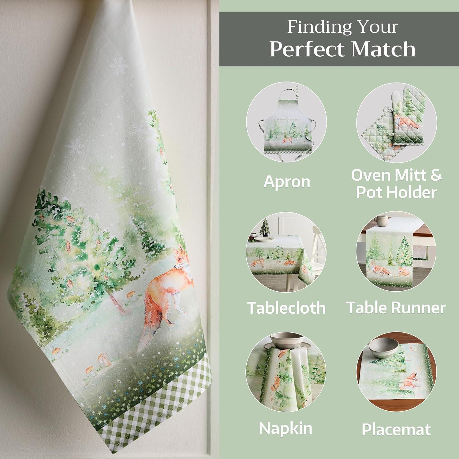 imageMaison d Hermine Kitchen Towels Set of 3 100 Cotton 20quot x 275quot Reusable Cloth Tea Dish Towels Absorbent with Hanging Loop for Kitchen Dining Thanksgiving Decorations Holy Jouy  Brown01  Winter Mornings