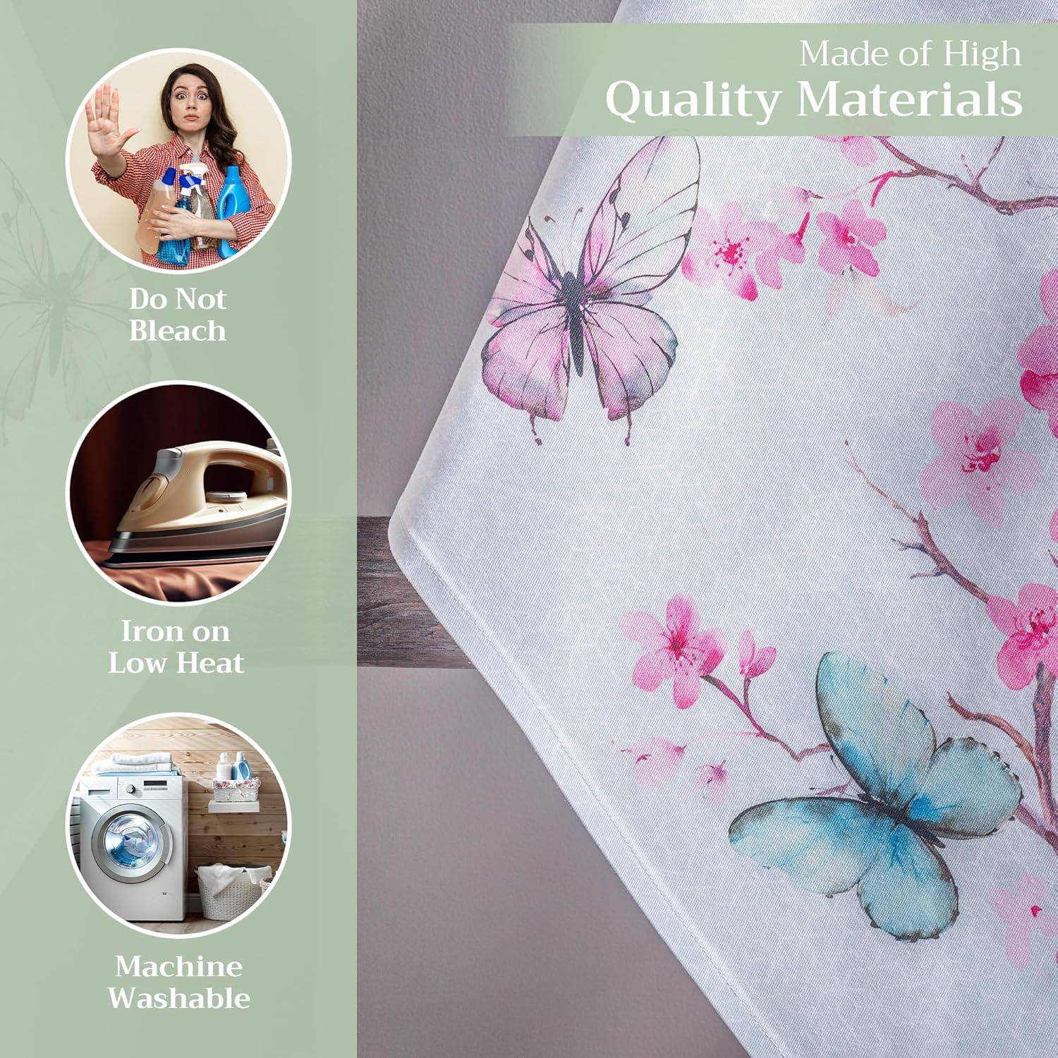 imageMaison d Hermine Kitchen Towels Set of 3 100 Cotton 20quot x 275quot Reusable Cloth Tea Dish Towels Absorbent with Hanging Loop for Kitchen Dining Thanksgiving Decorations Holy Jouy  Brown08  Blossoms in Spring