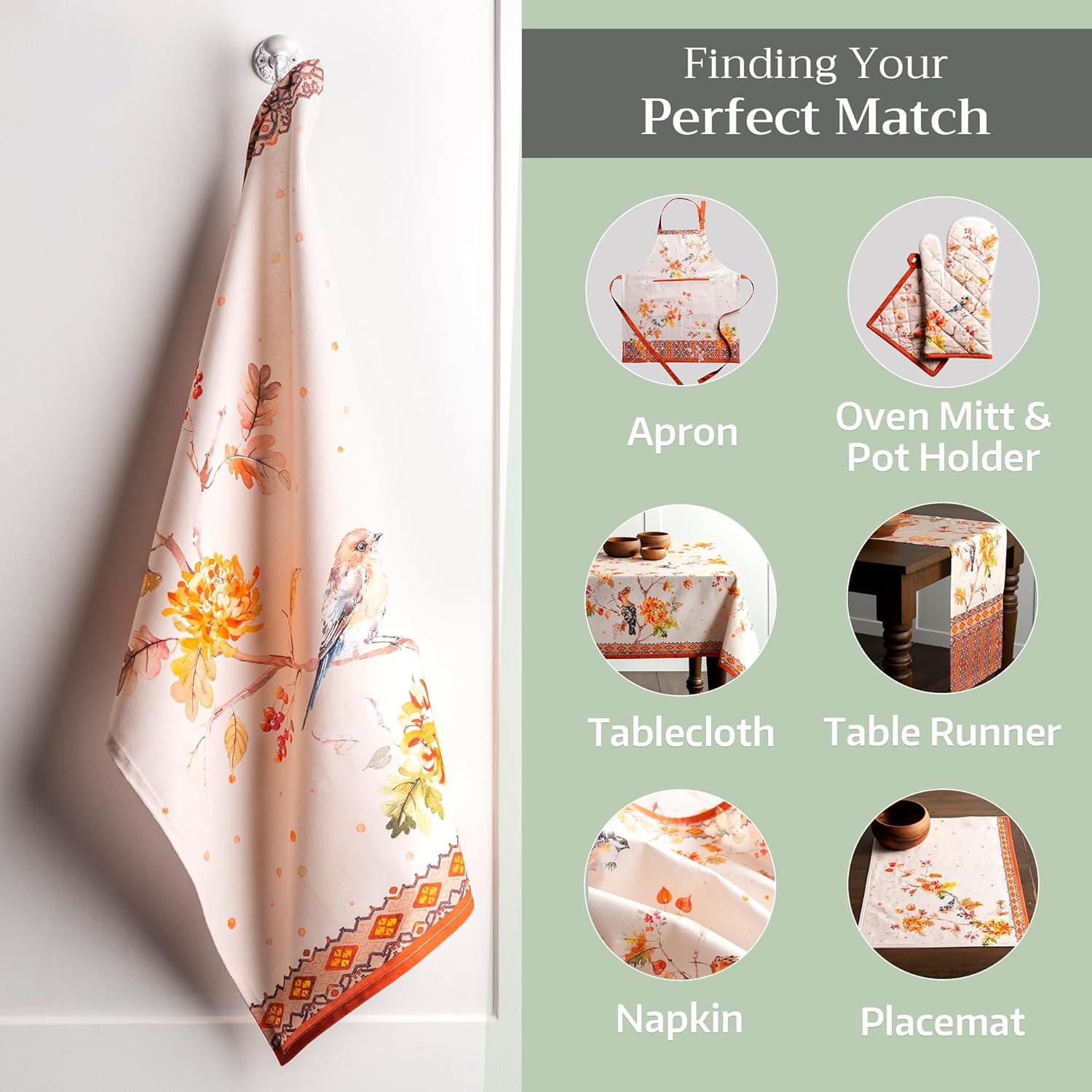 imageMaison d Hermine Kitchen Towels Set of 3 100 Cotton 20quot x 275quot Reusable Cloth Tea Dish Towels Absorbent with Hanging Loop for Kitchen Dining Thanksgiving Decorations Holy Jouy  Brown09  Kelim  Prairie