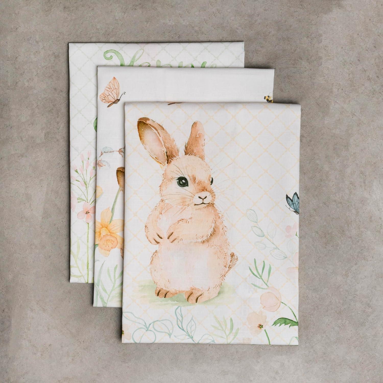 imageMaison d Hermine Kitchen Towels Set of 3 100 Cotton 20quot x 275quot Reusable Cloth Tea Dish Towels Absorbent with Hanging Loop for Kitchen Dining Thanksgiving Decorations Holy Jouy  Brown13  Easter Dew