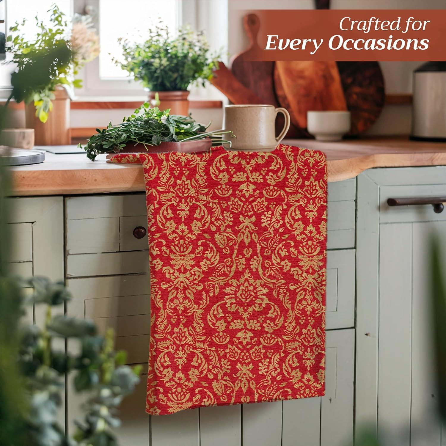 imageMaison d Hermine Kitchen Towels Set of 3 100 Cotton 20quot x 275quot Reusable Cloth Tea Dish Towels Absorbent with Hanging Loop for Kitchen Dining Thanksgiving Decorations Holy Jouy  Brown28  Sofia