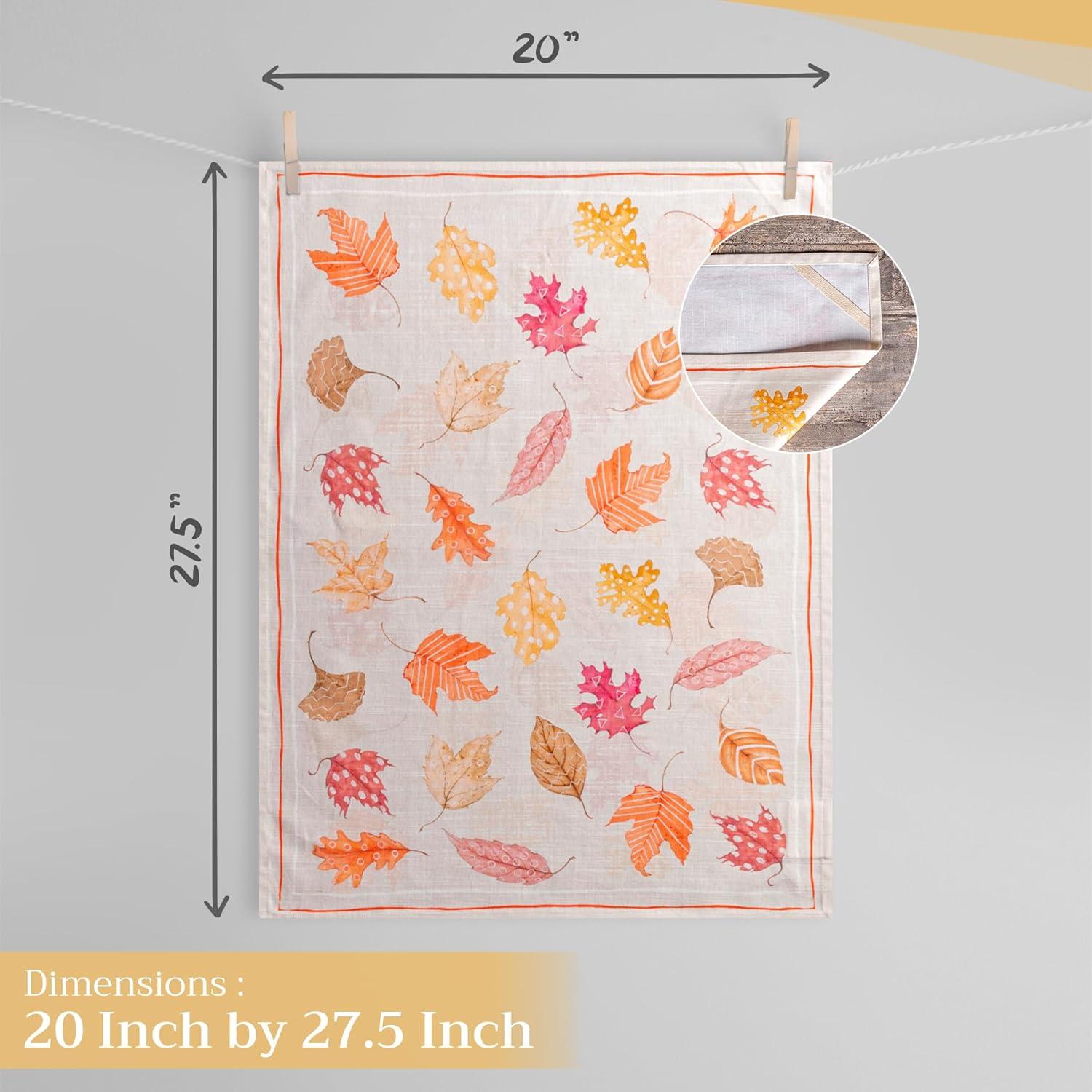 imageMaison d Hermine Kitchen Towels Set of 3 100 Cotton 20quot x 275quot Reusable Cloth Tea Dish Towels Absorbent with Hanging Loop for Kitchen Dining Thanksgiving Decorations Holy Jouy  Brown17  Colors of Autumn