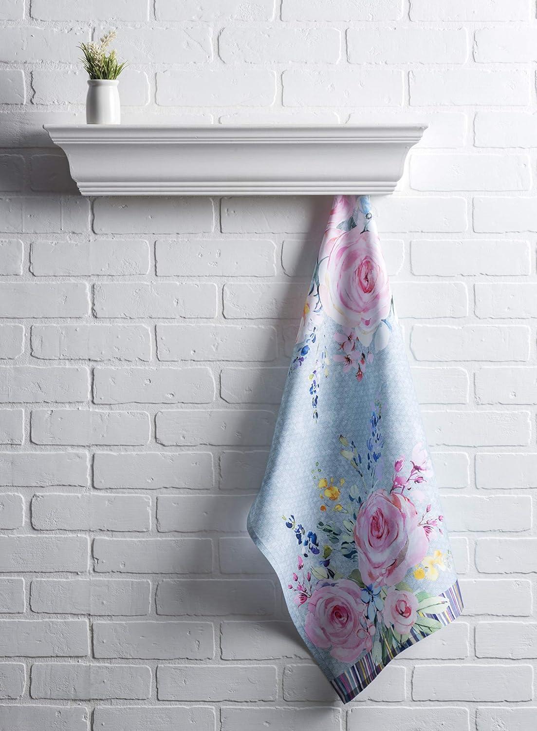 imageMaison d Hermine Kitchen Towels Set of 3 100 Cotton 20quot x 275quot Reusable Cloth Tea Dish Towels Absorbent with Hanging Loop for Kitchen Dining Thanksgiving Decorations Noel10  Sweet Rose Lavender  Lush