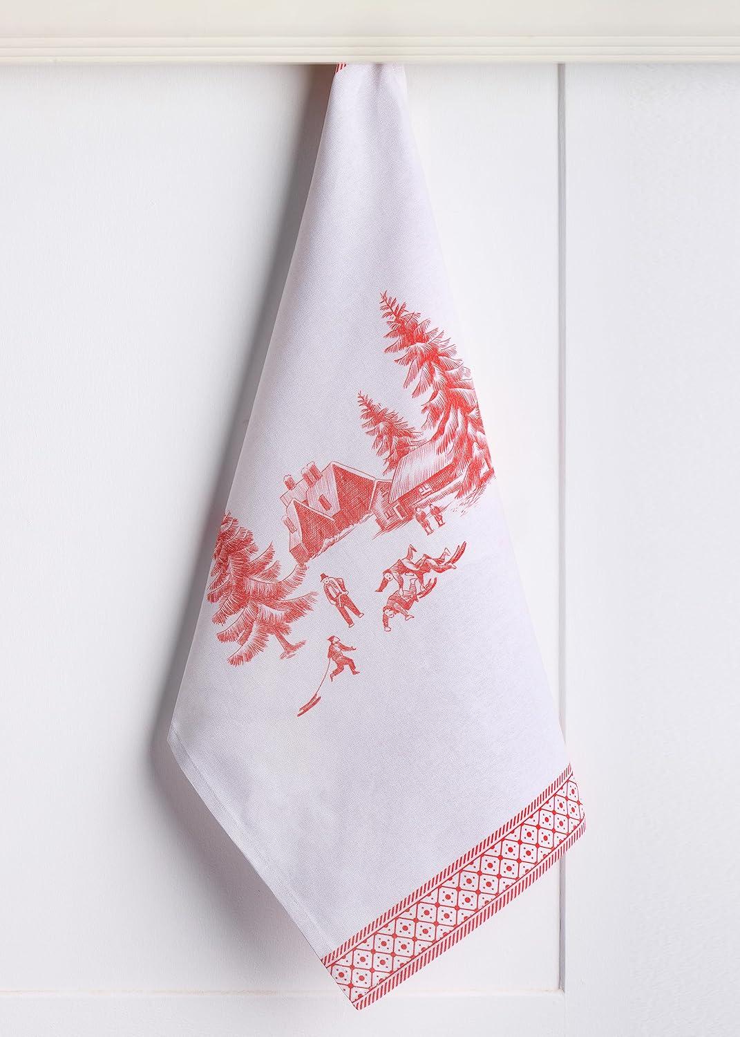 imageMaison d Hermine Kitchen Towels Set of 3 100 Cotton 20quot x 275quot Reusable Cloth Tea Dish Towels Absorbent with Hanging Loop for Kitchen Dining Thanksgiving Decorations Noel30  Winter Jouy