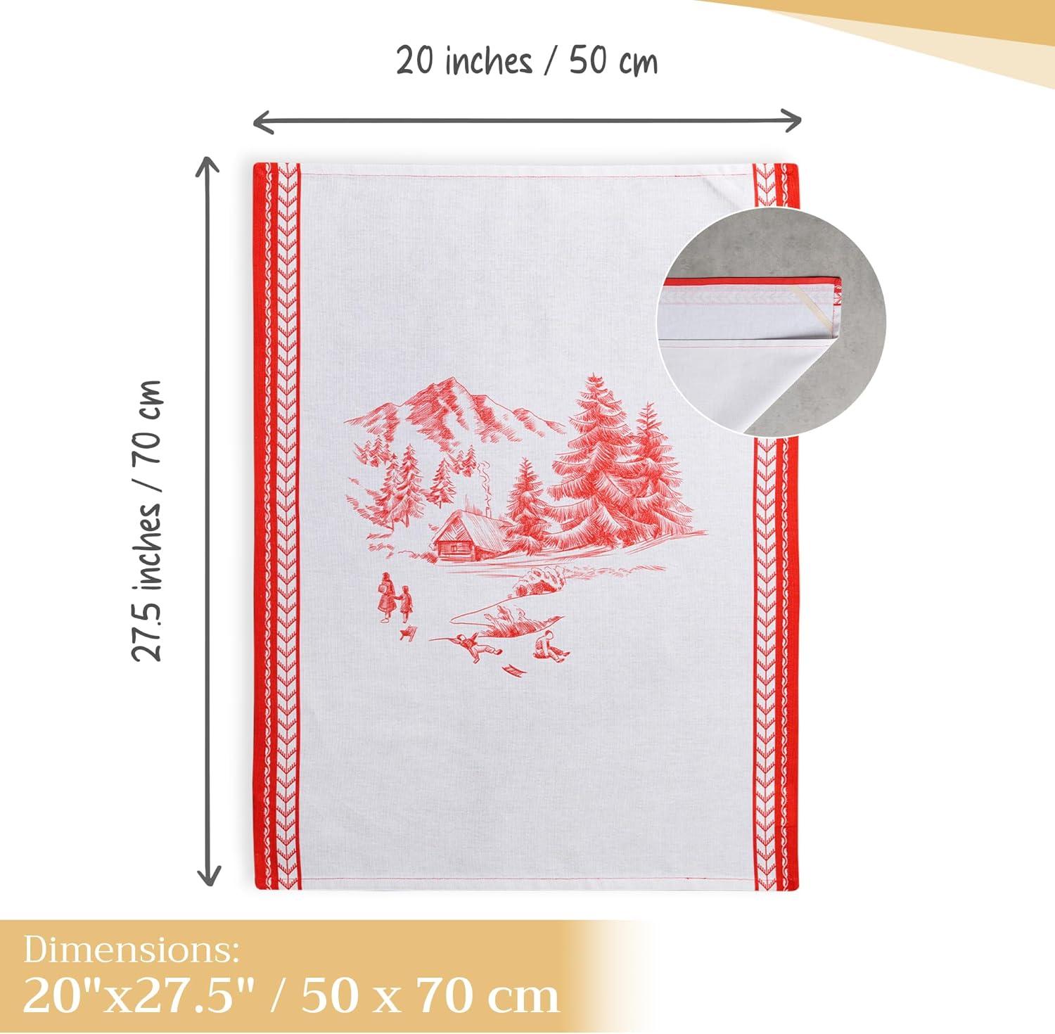 imageMaison d Hermine Kitchen Towels Set of 3 100 Cotton 20quot x 275quot Reusable Cloth Tea Dish Towels Absorbent with Hanging Loop for Kitchen Dining Thanksgiving Decorations Noel30  Winter Jouy