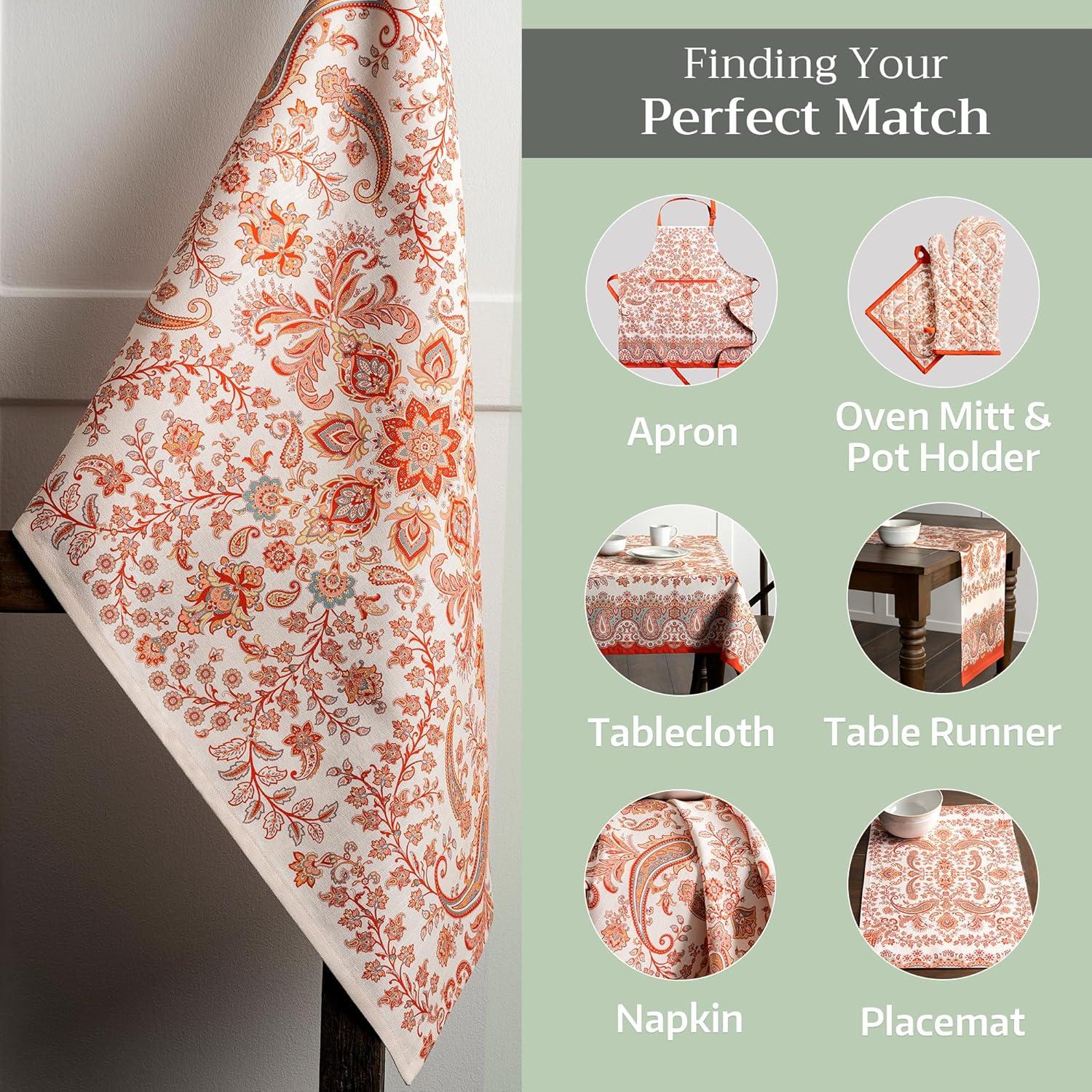 imageMaison d Hermine Kitchen Towels Set of 3 100 Cotton 20quot x 275quot Reusable Cloth Tea Dish Towels Absorbent with Hanging Loop for Kitchen Dining Thanksgiving Decorations Holy Jouy  Brown07  Cachemire