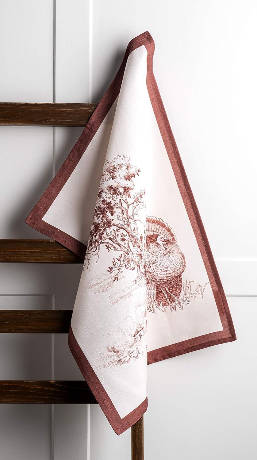 imageMaison d Hermine Kitchen Towels Set of 3 100 Cotton 20quot x 275quot Reusable Cloth Tea Dish Towels Absorbent with Hanging Loop for Kitchen Dining Thanksgiving Decorations Holy Jouy  Brown03  Holy Jouy  Brown