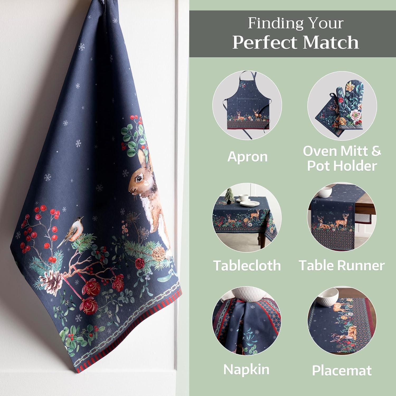 imageMaison d Hermine Kitchen Towels Set of 3 100 Cotton 20quot x 275quot Reusable Cloth Tea Dish Towels Absorbent with Hanging Loop for Kitchen Dining Thanksgiving Decorations Noel04  Christmas Joy