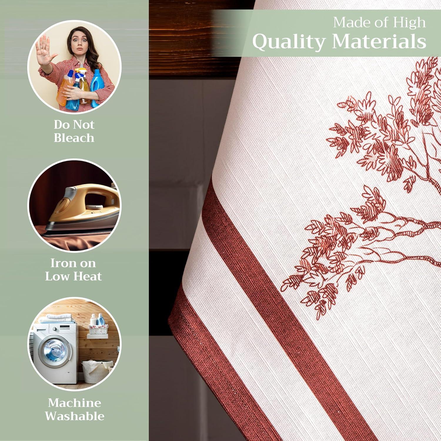 imageMaison d Hermine Kitchen Towels Set of 3 100 Cotton 20quot x 275quot Reusable Cloth Tea Dish Towels Absorbent with Hanging Loop for Kitchen Dining Thanksgiving Decorations Holy Jouy  Brown03  Holy Jouy  Brown