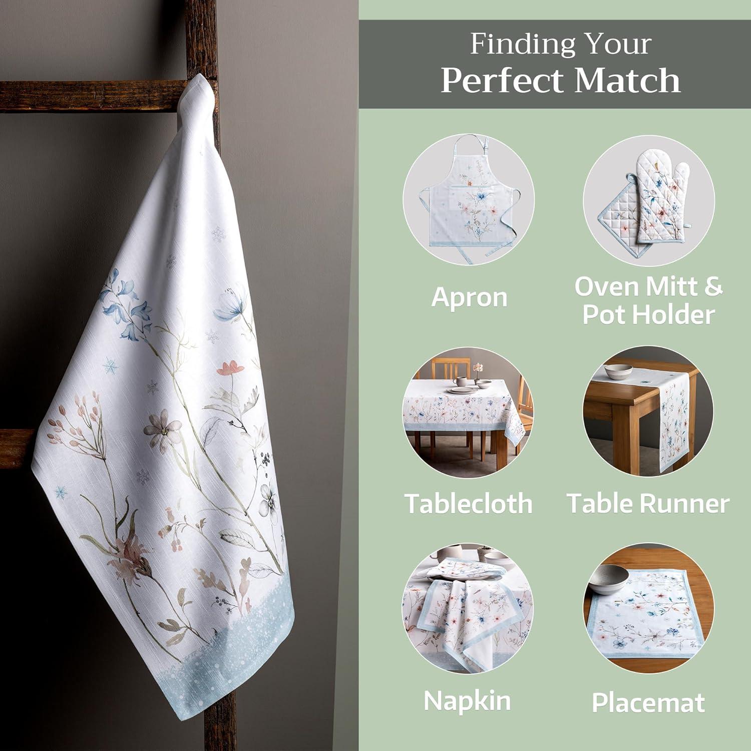 imageMaison d Hermine Kitchen Towels Set of 3 100 Cotton 20quot x 275quot Reusable Cloth Tea Dish Towels Absorbent with Hanging Loop for Kitchen Dining Thanksgiving Decorations Holy Jouy  Brown22  Ice Florals