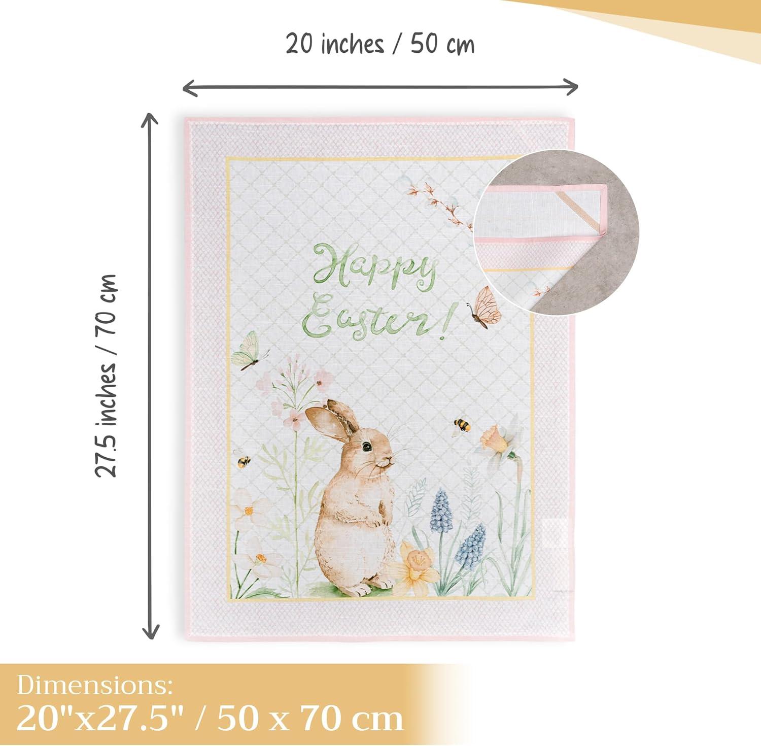 imageMaison d Hermine Kitchen Towels Set of 3 100 Cotton 20quot x 275quot Reusable Cloth Tea Dish Towels Absorbent with Hanging Loop for Kitchen Dining Thanksgiving Decorations Holy Jouy  Brown13  Easter Dew