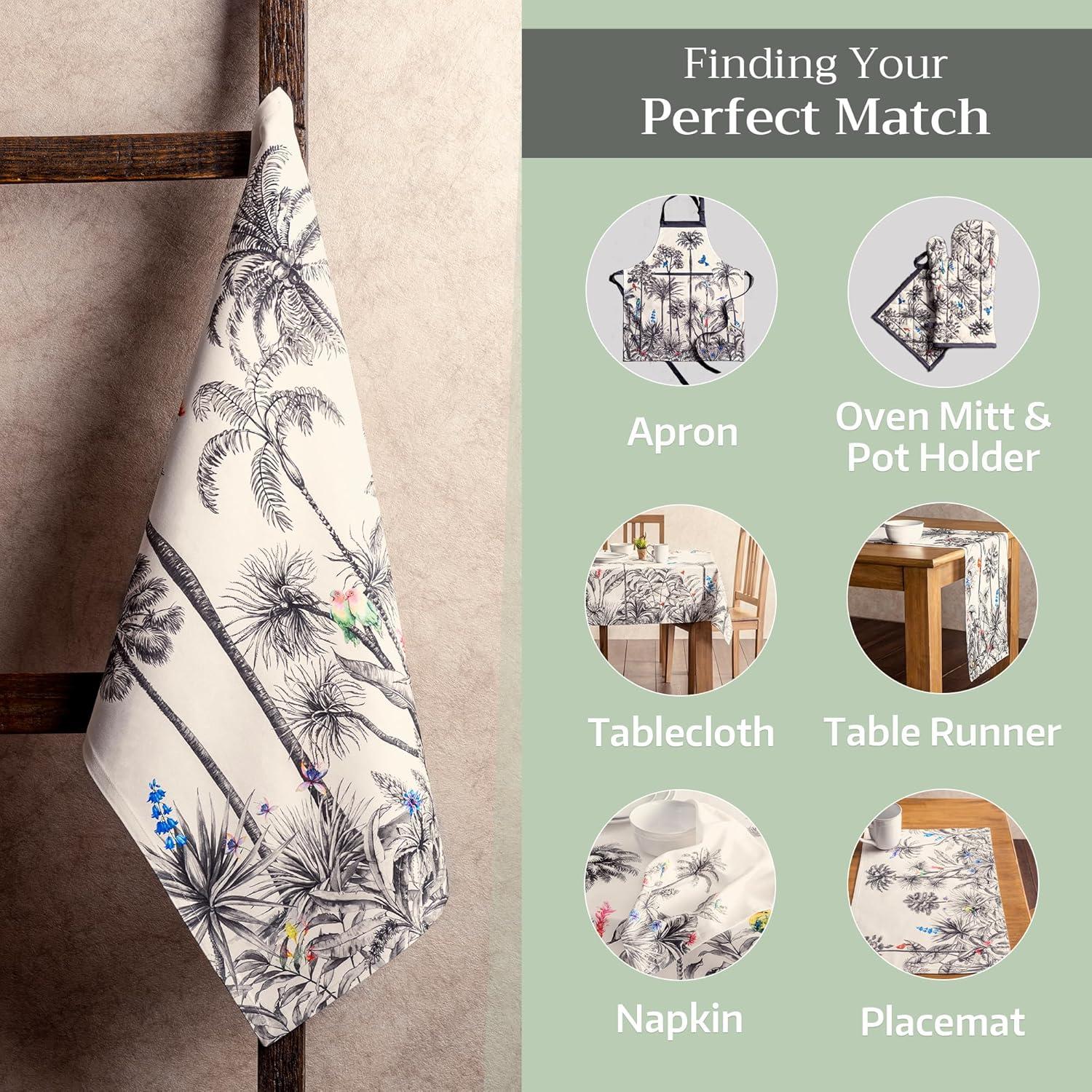 imageMaison d Hermine Kitchen Towels Set of 3 100 Cotton 20quot x 275quot Reusable Cloth Tea Dish Towels Absorbent with Hanging Loop for Kitchen Dining Thanksgiving Decorations Noel06  Amazonia