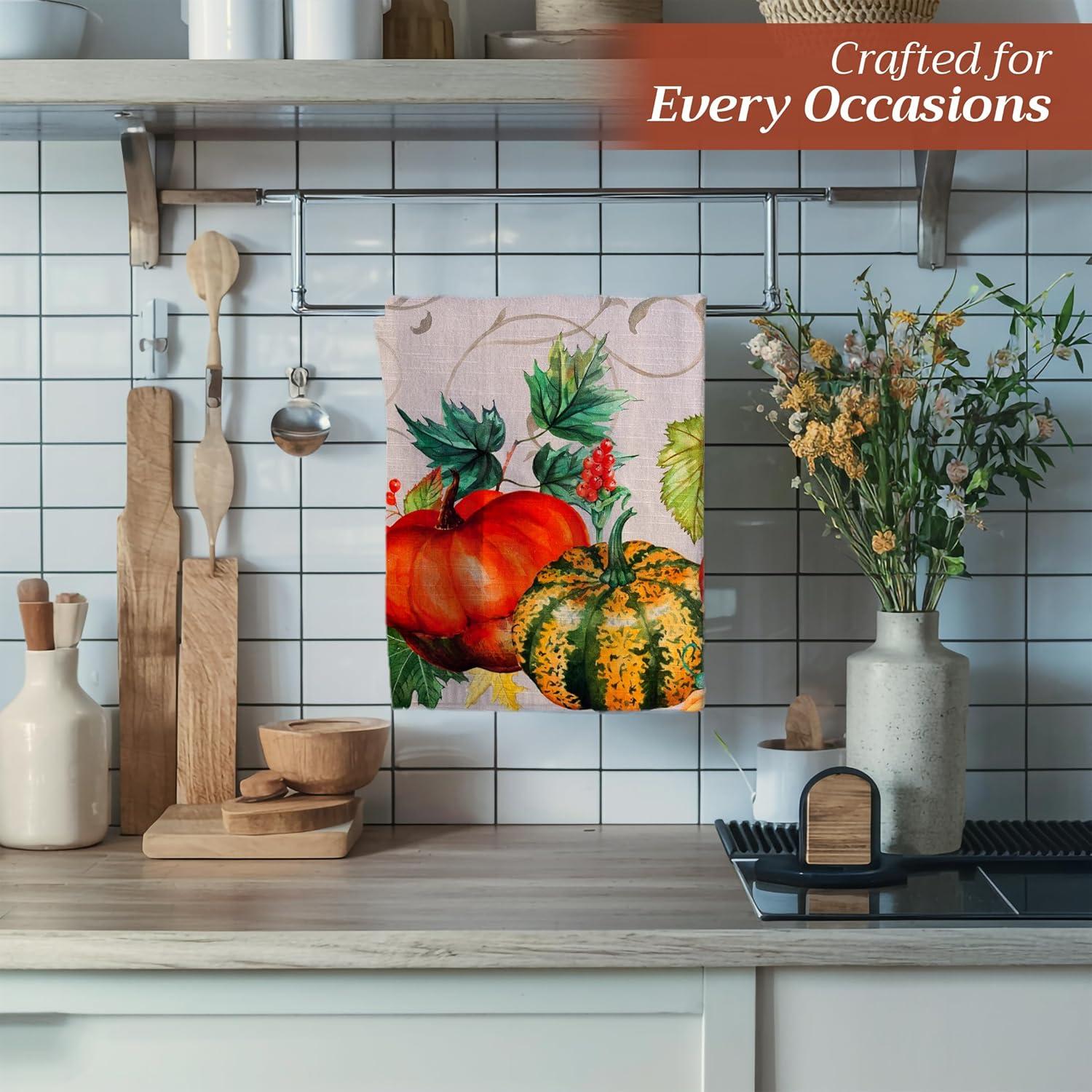 imageMaison d Hermine Kitchen Towels Set of 3 100 Cotton 20quot x 275quot Reusable Cloth Tea Dish Towels Absorbent with Hanging Loop for Kitchen Dining Thanksgiving Decorations Holy Jouy  Brown19  Lumina