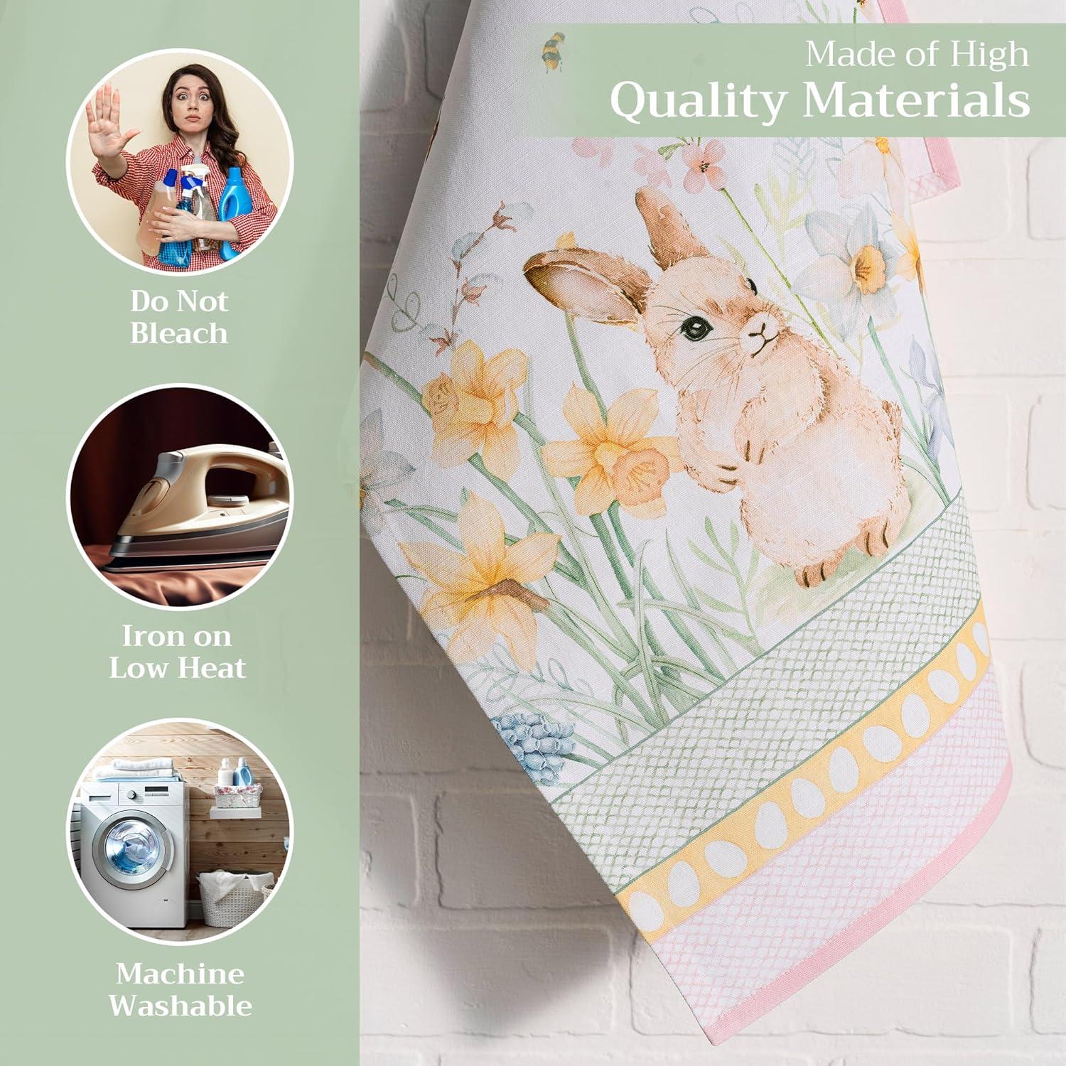 imageMaison d Hermine Kitchen Towels Set of 3 100 Cotton 20quot x 275quot Reusable Cloth Tea Dish Towels Absorbent with Hanging Loop for Kitchen Dining Thanksgiving Decorations Holy Jouy  Brown13  Easter Dew