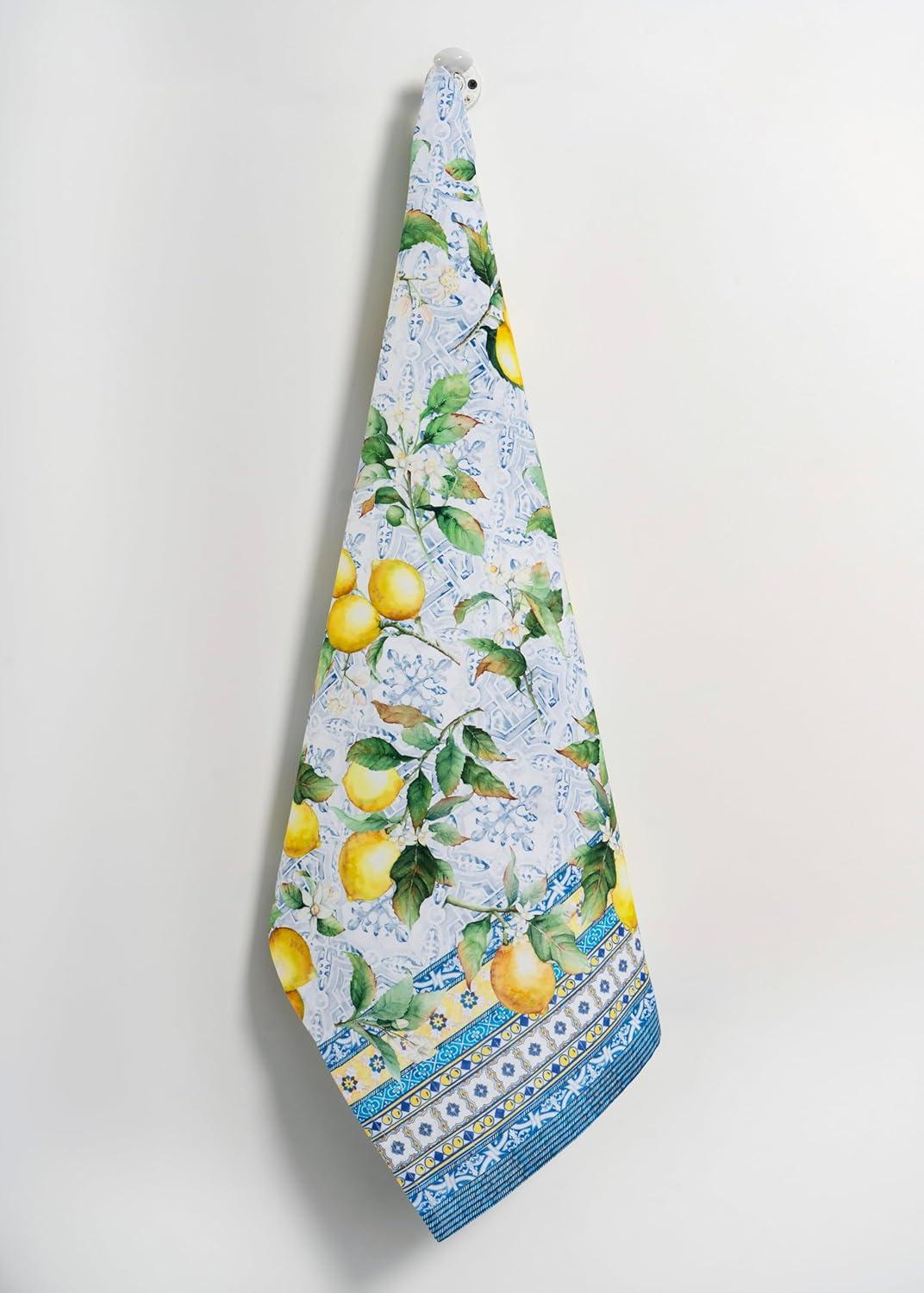 imageMaison d Hermine Kitchen Towels Set of 3 100 Cotton 20quot x 275quot Reusable Cloth Tea Dish Towels Absorbent with Hanging Loop for Kitchen Dining Thanksgiving Decorations Noel22  Citrus