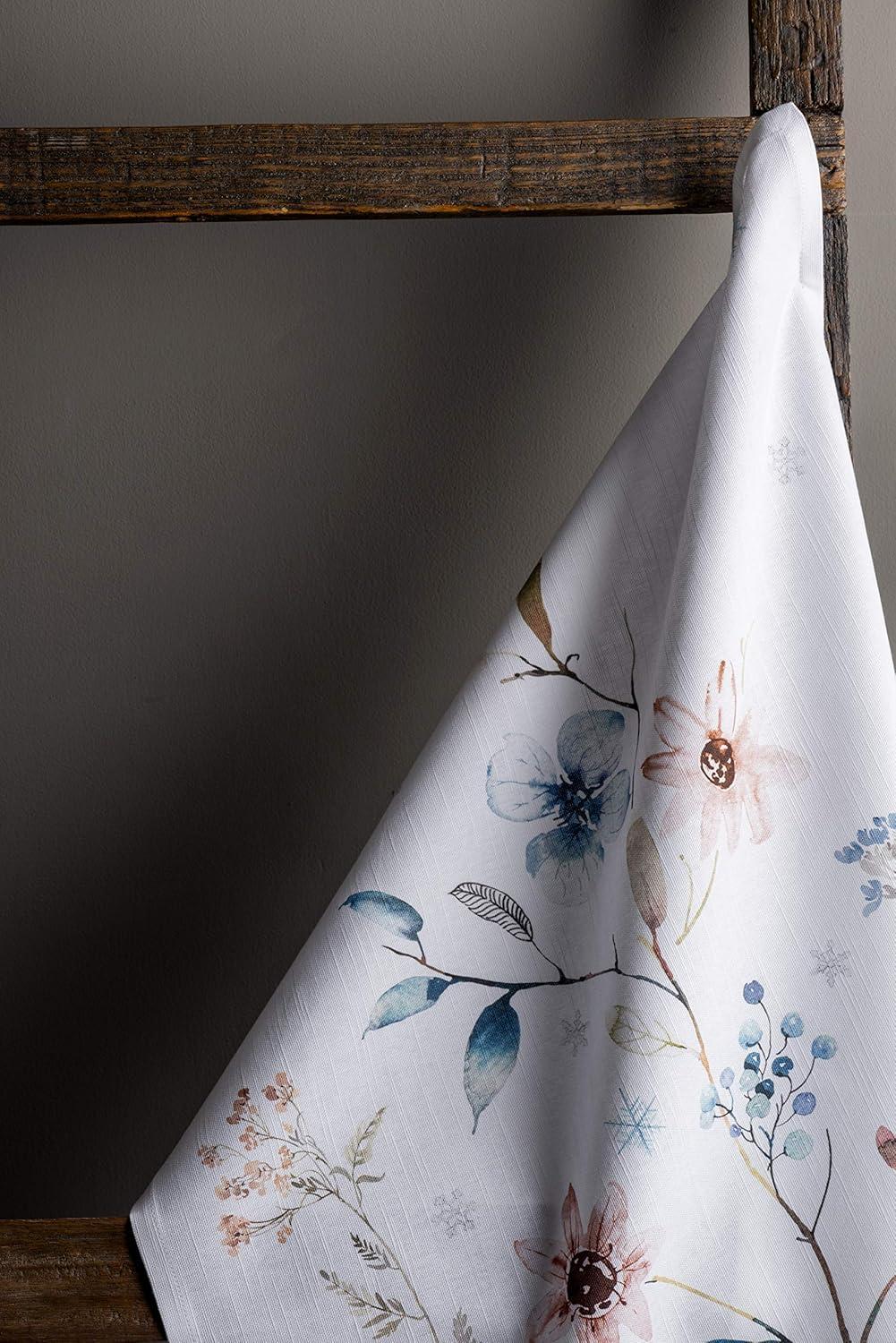 imageMaison d Hermine Kitchen Towels Set of 3 100 Cotton 20quot x 275quot Reusable Cloth Tea Dish Towels Absorbent with Hanging Loop for Kitchen Dining Thanksgiving Decorations Holy Jouy  Brown22  Ice Florals