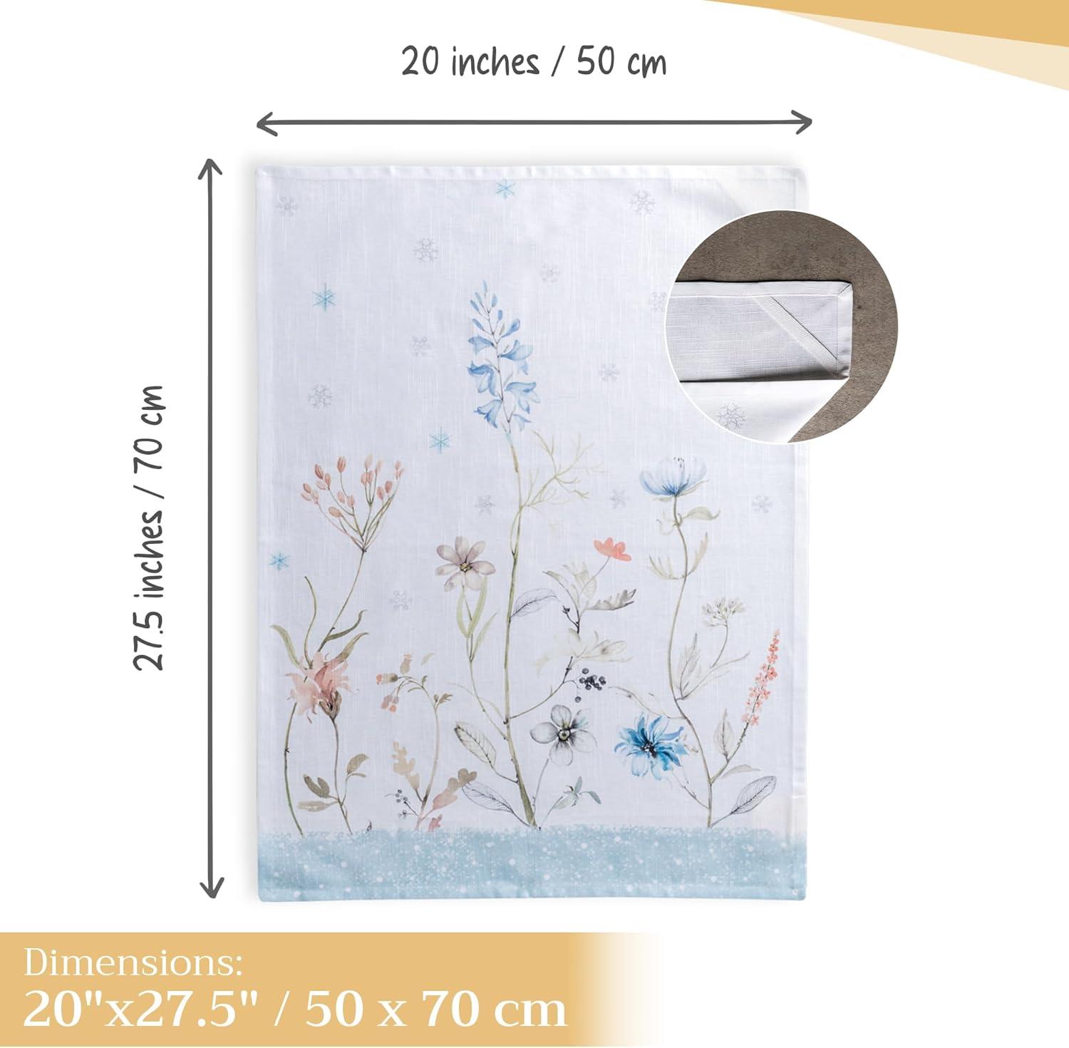 imageMaison d Hermine Kitchen Towels Set of 3 100 Cotton 20quot x 275quot Reusable Cloth Tea Dish Towels Absorbent with Hanging Loop for Kitchen Dining Thanksgiving Decorations Holy Jouy  Brown22  Ice Florals