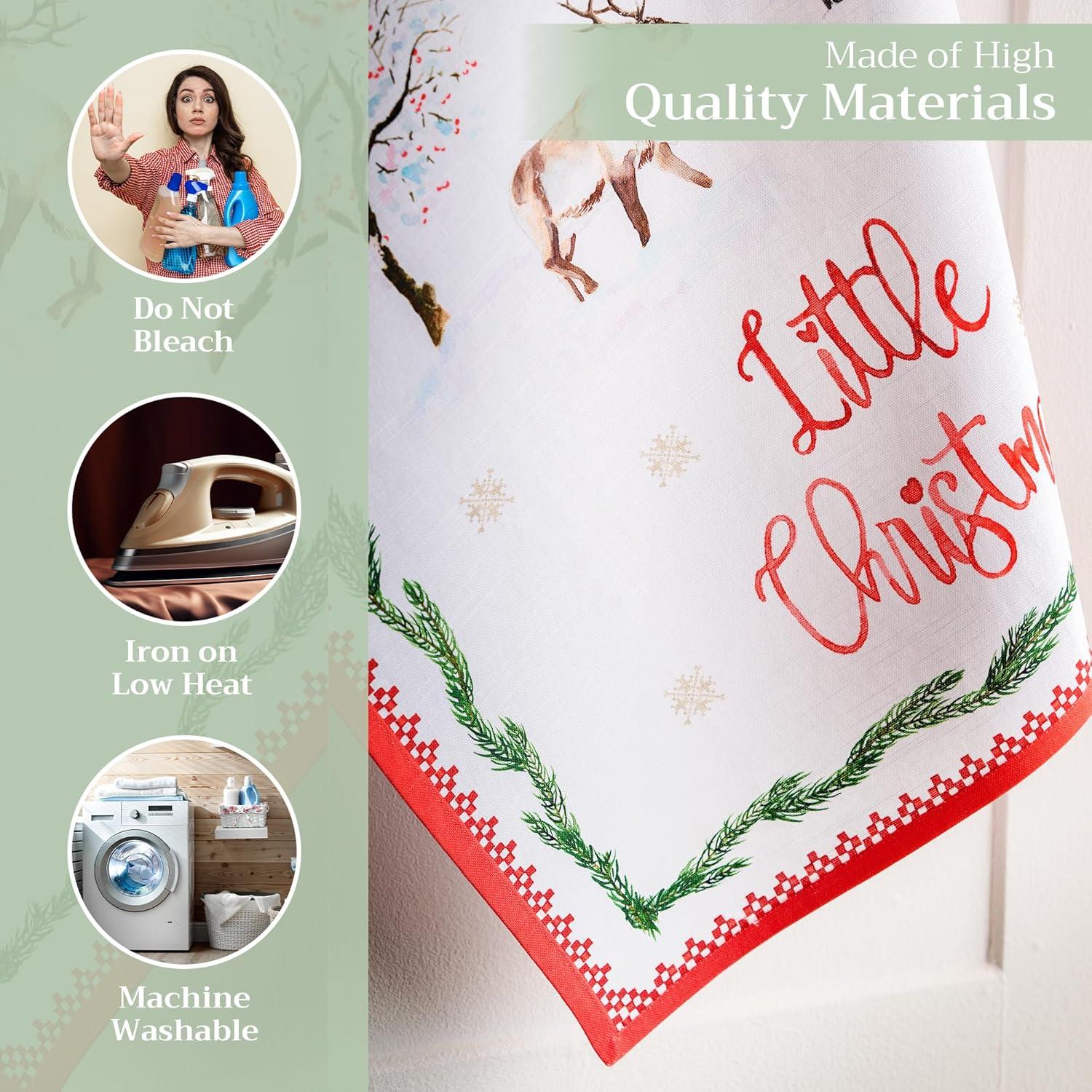 imageMaison d Hermine Kitchen Towels Set of 3 100 Cotton 20quot x 275quot Reusable Cloth Tea Dish Towels Absorbent with Hanging Loop for Kitchen Dining Thanksgiving Decorations Noel28  Rural Christmas