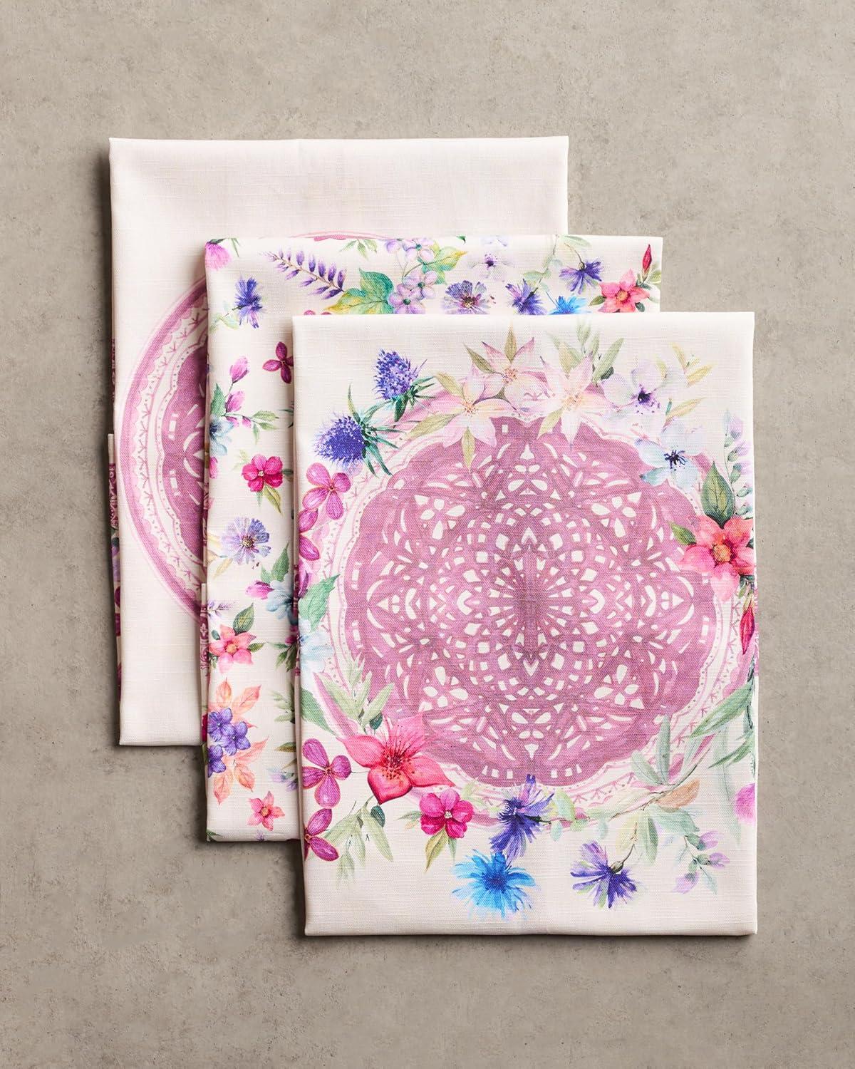 imageMaison d Hermine Kitchen Towels Set of 3 100 Cotton 20quot x 275quot Reusable Cloth Tea Dish Towels Absorbent with Hanging Loop for Kitchen Dining Thanksgiving Decorations Holy Jouy  Brown12  Chardon