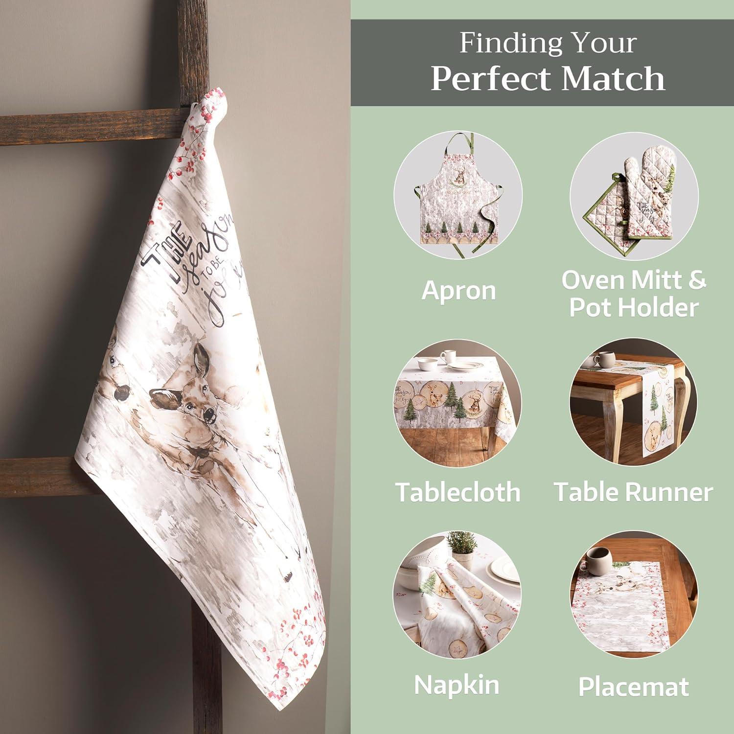 imageMaison d Hermine Kitchen Towels Set of 3 100 Cotton 20quot x 275quot Reusable Cloth Tea Dish Towels Absorbent with Hanging Loop for Kitchen Dining Thanksgiving Decorations Noel24  Mountain Life