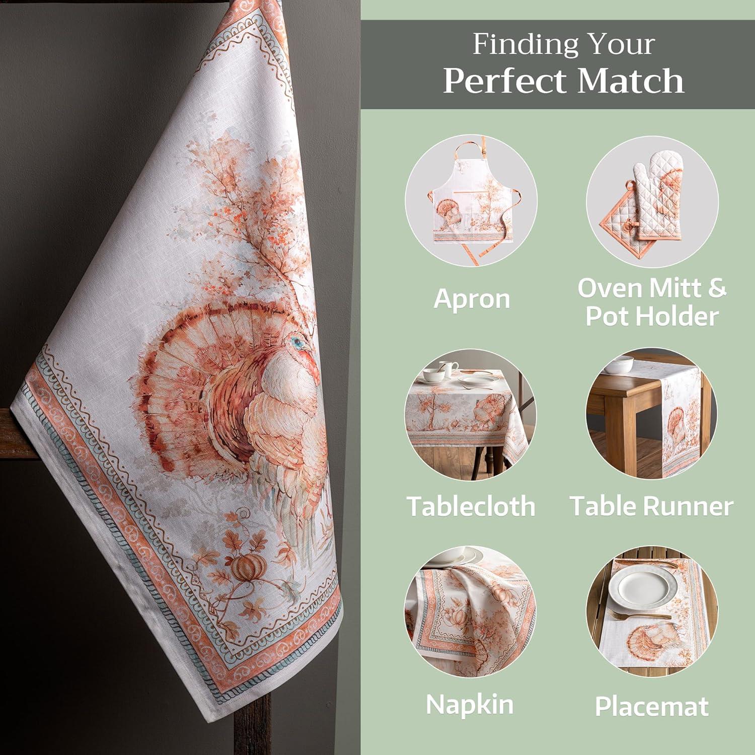 imageMaison d Hermine Kitchen Towels Set of 3 100 Cotton 20quot x 275quot Reusable Cloth Tea Dish Towels Absorbent with Hanging Loop for Kitchen Dining Thanksgiving Decorations Noel02  Giving Thanks