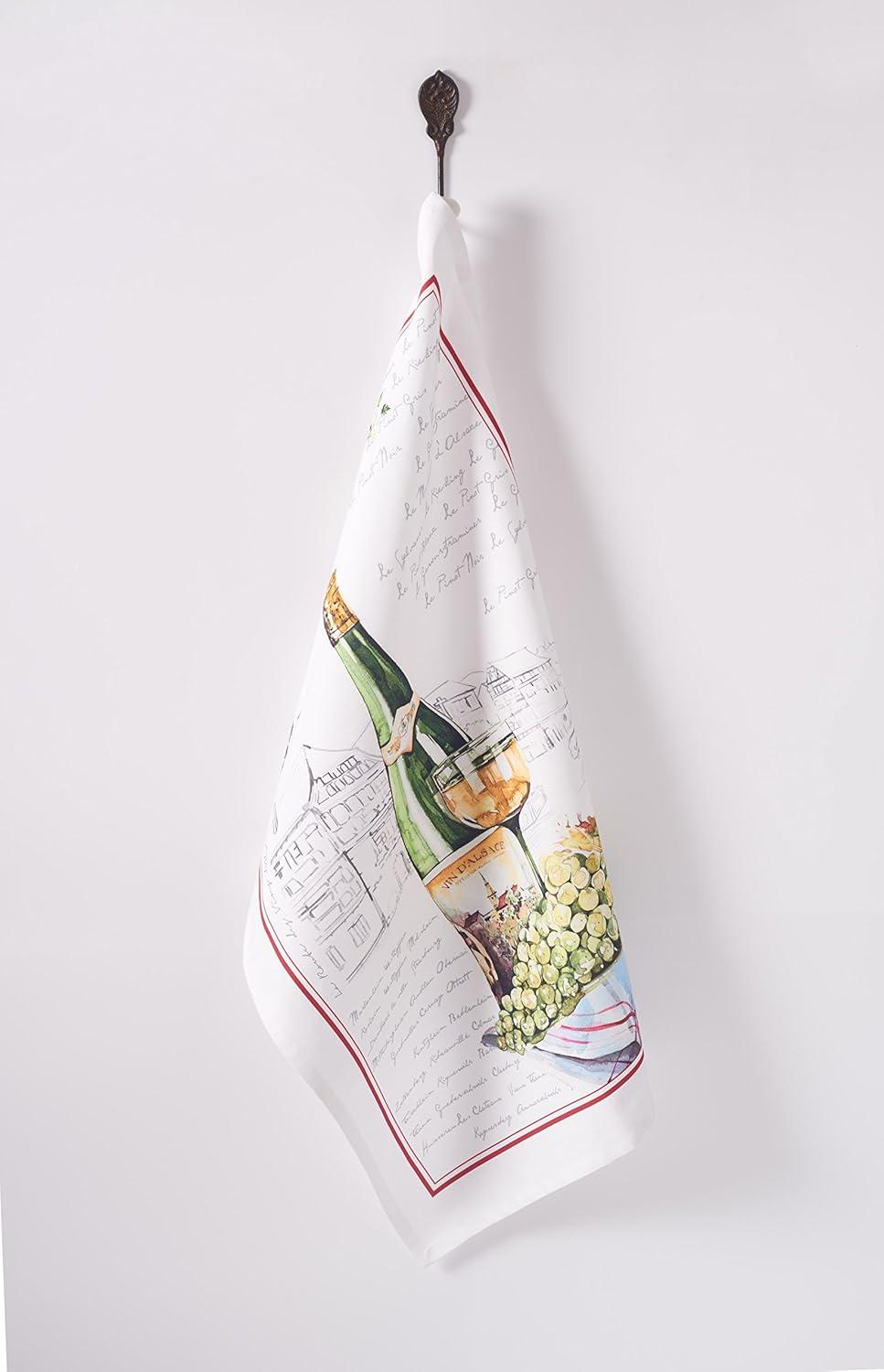 imageMaison d Hermine Kitchen Towels Set of 3 100 Cotton 20quot x 275quot Reusable Cloth Tea Dish Towels Absorbent with Hanging Loop for Kitchen Dining Thanksgiving Decorations Holy Jouy  Brown05  Ribeauville