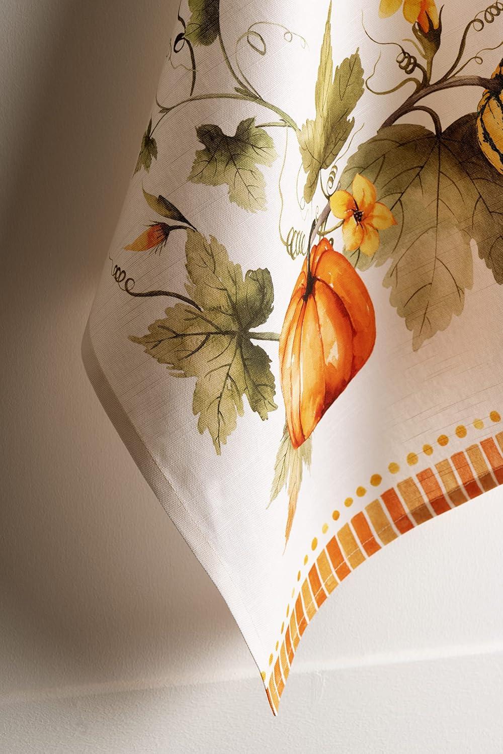 imageMaison d Hermine Kitchen Towels Set of 3 100 Cotton 20quot x 275quot Reusable Cloth Tea Dish Towels Absorbent with Hanging Loop for Kitchen Dining Thanksgiving Decorations Holy Jouy  Brown16  Pumpkin Garden  Cloudy Cream