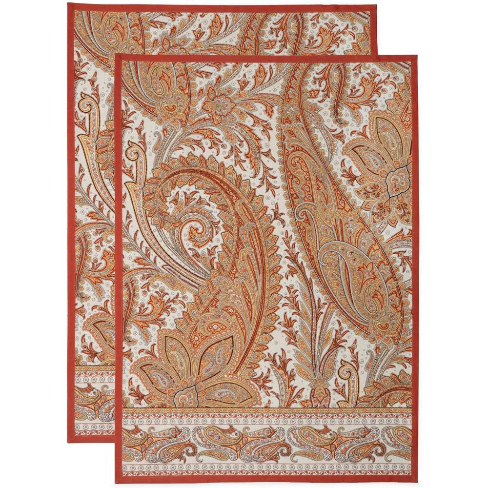 imageMaison d Hermine Kitchen Towels Set of 3 100 Cotton 20quot x 275quot Reusable Cloth Tea Dish Towels Absorbent with Hanging Loop for Kitchen Dining Thanksgiving Decorations Noel15  Kashmir Paisley