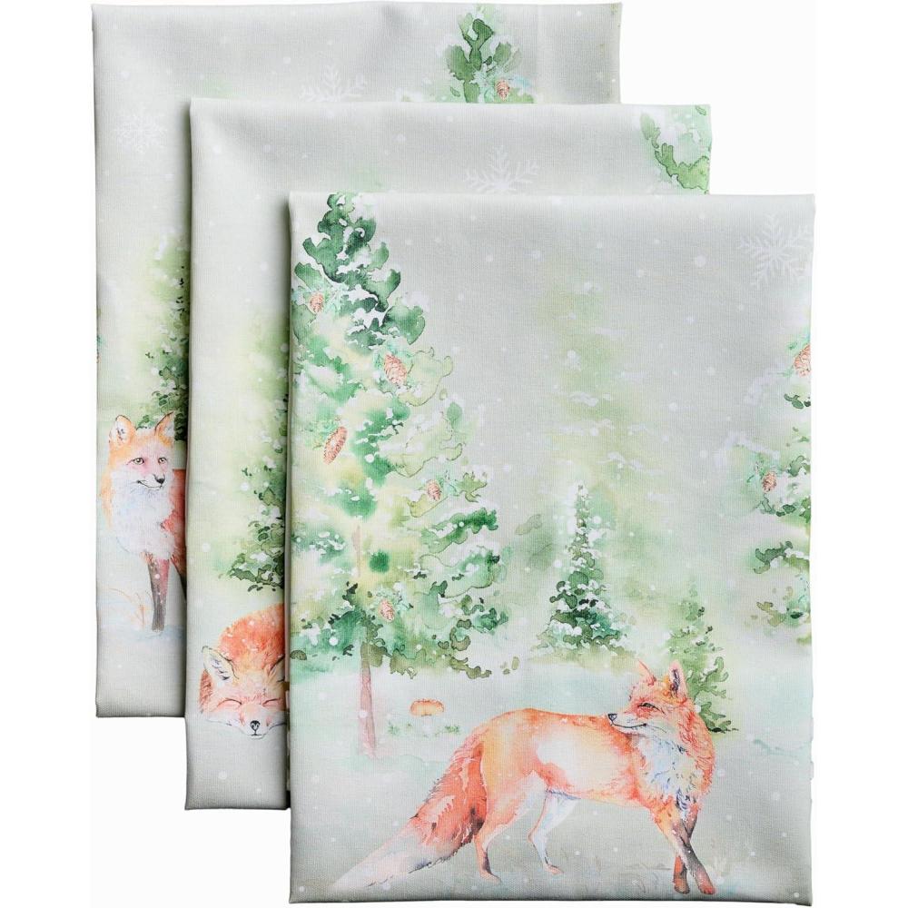 imageMaison d Hermine Kitchen Towels Set of 3 100 Cotton 20quot x 275quot Reusable Cloth Tea Dish Towels Absorbent with Hanging Loop for Kitchen Dining Thanksgiving Decorations Holy Jouy  Brown01  Winter Mornings