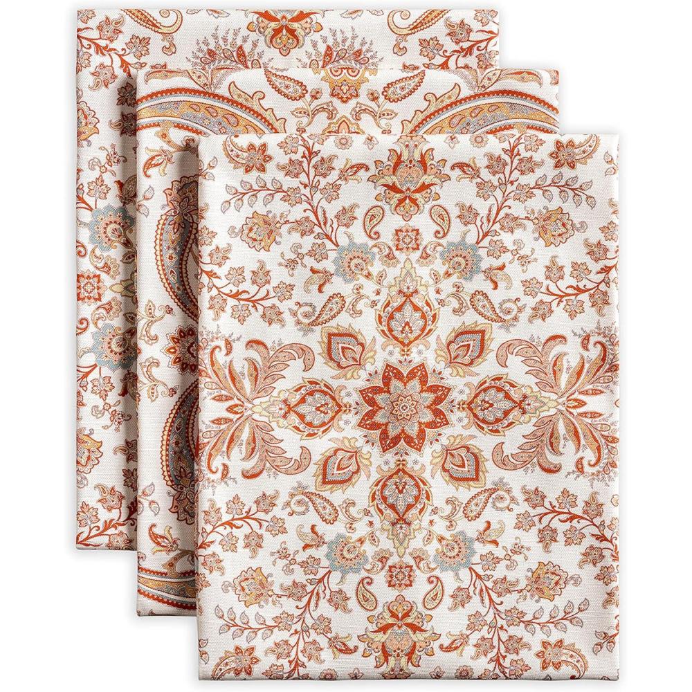 imageMaison d Hermine Kitchen Towels Set of 3 100 Cotton 20quot x 275quot Reusable Cloth Tea Dish Towels Absorbent with Hanging Loop for Kitchen Dining Thanksgiving Decorations Holy Jouy  Brown07  Cachemire