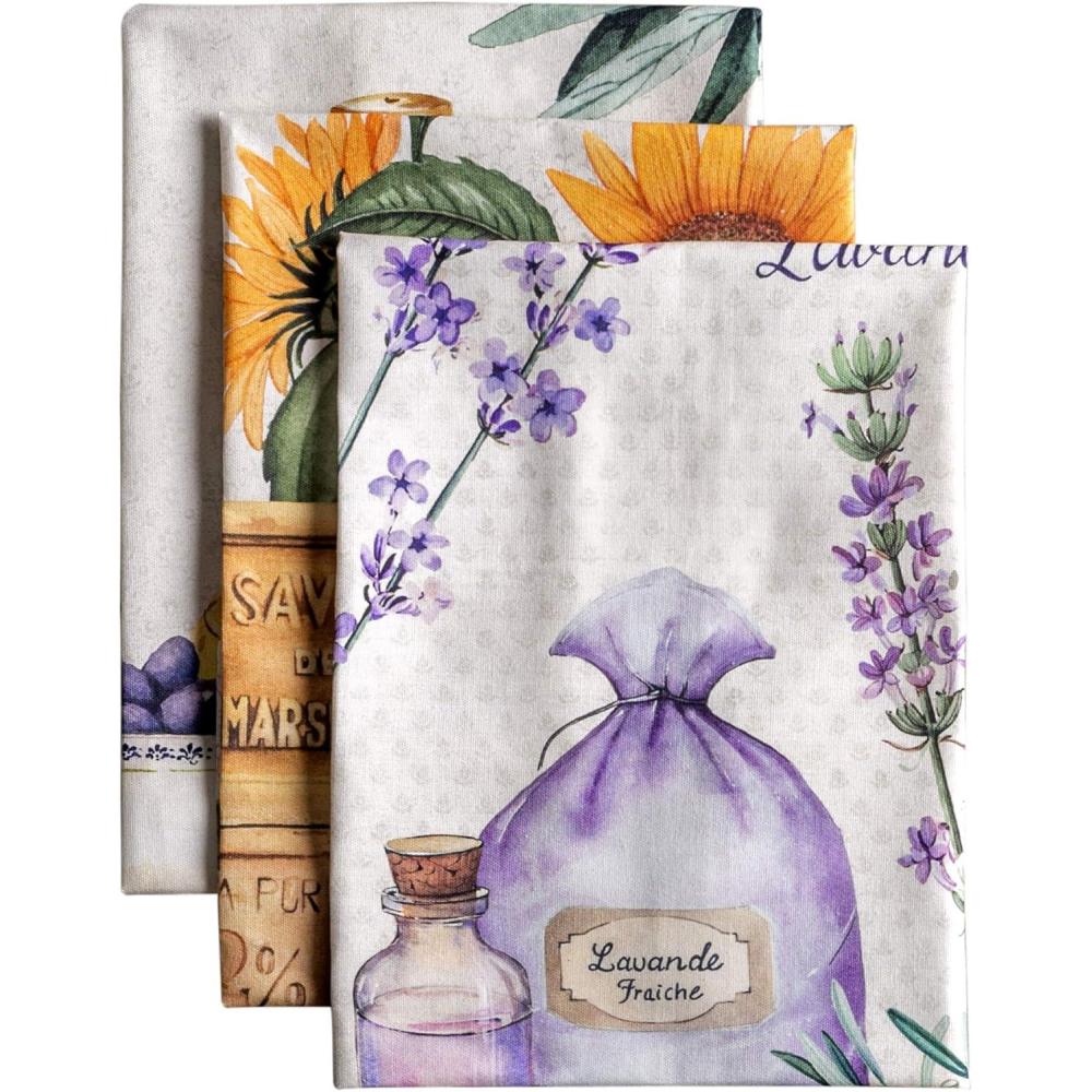 imageMaison d Hermine Kitchen Towels Set of 3 100 Cotton 20quot x 275quot Reusable Cloth Tea Dish Towels Absorbent with Hanging Loop for Kitchen Dining Thanksgiving Decorations Holy Jouy  Brown30  Fanny