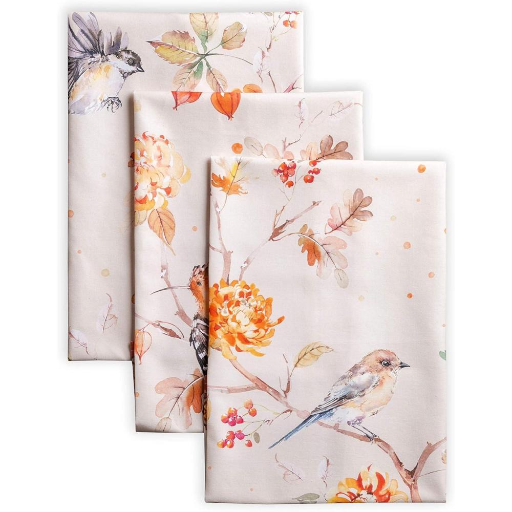 imageMaison d Hermine Kitchen Towels Set of 3 100 Cotton 20quot x 275quot Reusable Cloth Tea Dish Towels Absorbent with Hanging Loop for Kitchen Dining Thanksgiving Decorations Holy Jouy  Brown09  Kelim  Prairie