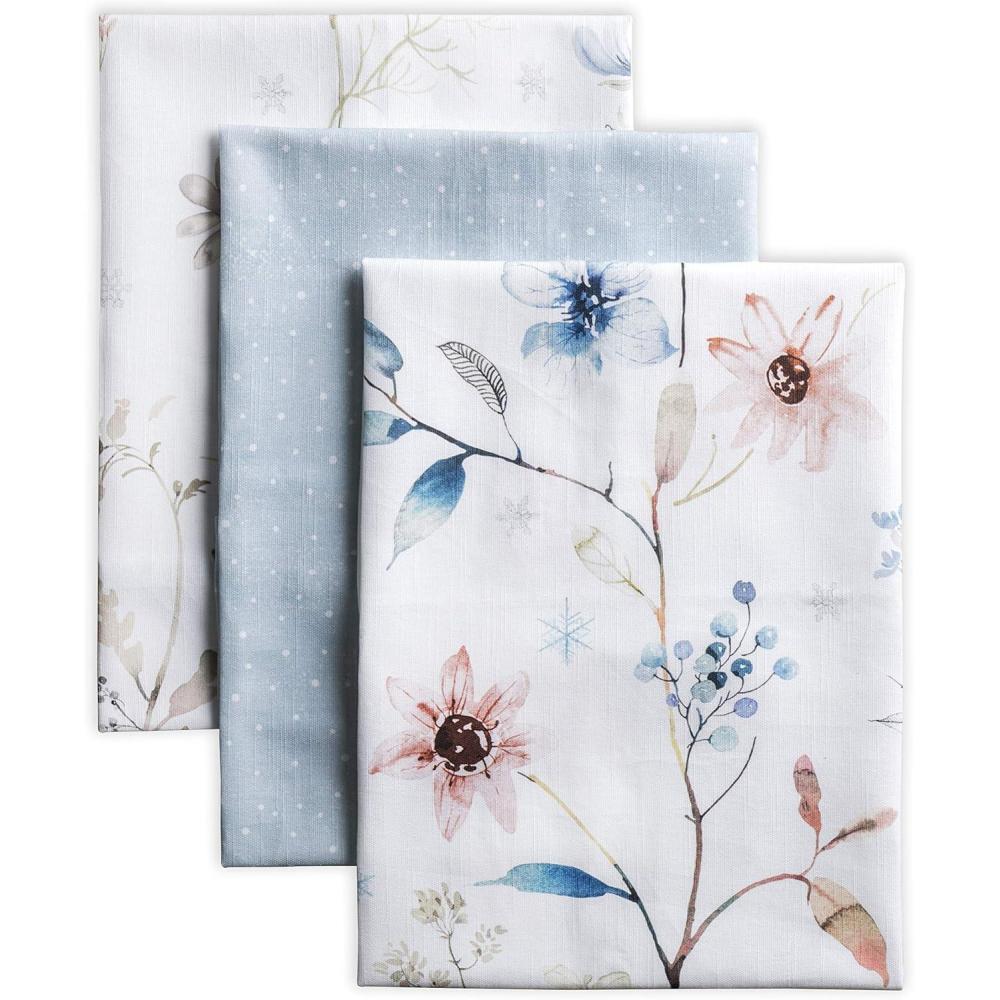imageMaison d Hermine Kitchen Towels Set of 3 100 Cotton 20quot x 275quot Reusable Cloth Tea Dish Towels Absorbent with Hanging Loop for Kitchen Dining Thanksgiving Decorations Holy Jouy  Brown22  Ice Florals