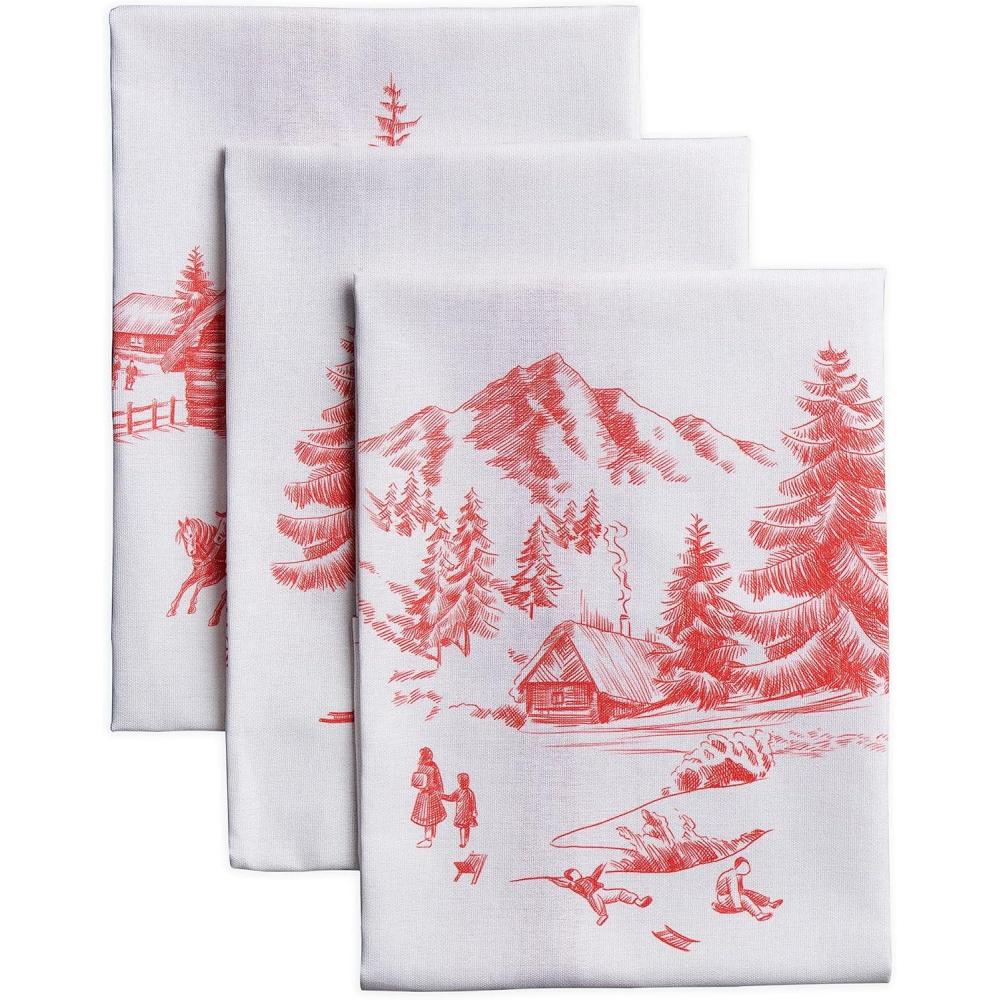 imageMaison d Hermine Kitchen Towels Set of 3 100 Cotton 20quot x 275quot Reusable Cloth Tea Dish Towels Absorbent with Hanging Loop for Kitchen Dining Thanksgiving Decorations Noel30  Winter Jouy