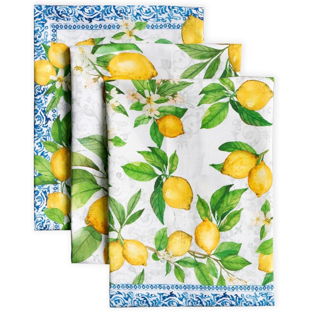 imageMaison d Hermine Kitchen Towels Set of 3 100 Cotton 20quot x 275quot Reusable Cloth Tea Dish Towels Absorbent with Hanging Loop for Kitchen Dining Thanksgiving Decorations Holy Jouy  Brown11  Cedrat