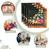 imageMaison d Hermine Cloth Napkins Set of 4 100 Cotton for Thanksgiving Decorations Everyday Reusable Square Fall Napkins Cloth Washable Dinner Party Wedding Pumpkin Garden  Dark Green 20quotx20quot20  Pumpkin Garden  Dark Green