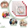 imageMaison d Hermine Cloth Napkins Set of 4 100 Cotton for Thanksgiving Decorations Everyday Reusable Square Fall Napkins Cloth Washable Dinner Party Wedding Pumpkin Garden  Dark Green 20quotx20quot06  Holly Time