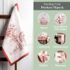 imageMaison d Hermine Kitchen Towels Set of 3 100 Cotton 20quot x 275quot Reusable Cloth Tea Dish Towels Absorbent with Hanging Loop for Kitchen Dining Thanksgiving Decorations Holy Jouy  Brown18  Holy Jouy  Red