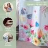 imageMaison d Hermine Shower Curtain 100 Cotton One Panel 70quotx72quot Washable Fabric Shower Curtains for Bathroom Easy Hanging with 12 Button Holes  Home Farmhouse Hotel Spa Luxury Loft  Peach25  Jardin Dete