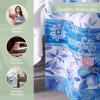 imageMaison d Hermine Shower Curtain 100 Cotton One Panel 70quotx72quot Washable Fabric Shower Curtains for Bathroom Easy Hanging with 12 Button Holes  Home Farmhouse Hotel Spa Luxury Loft  Peach24  Summer Blues